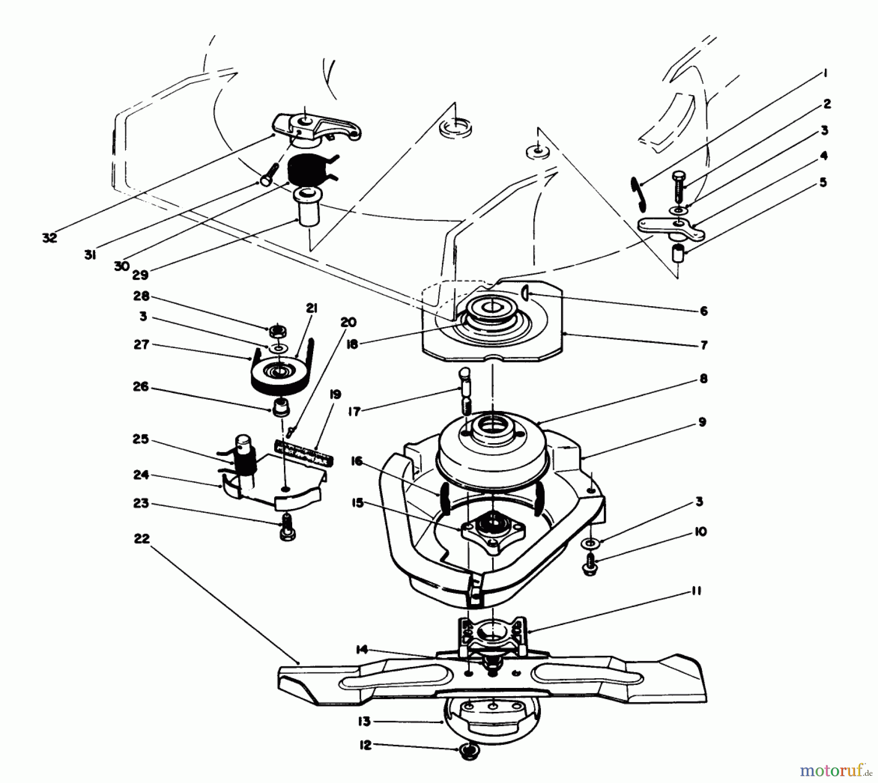  Toro Neu Mowers, Walk-Behind Seite 1 20622 - Toro Lawnmower, 1988 (8000001-8999999) BLADE BRAKE CLUTCH ASSEMBLY