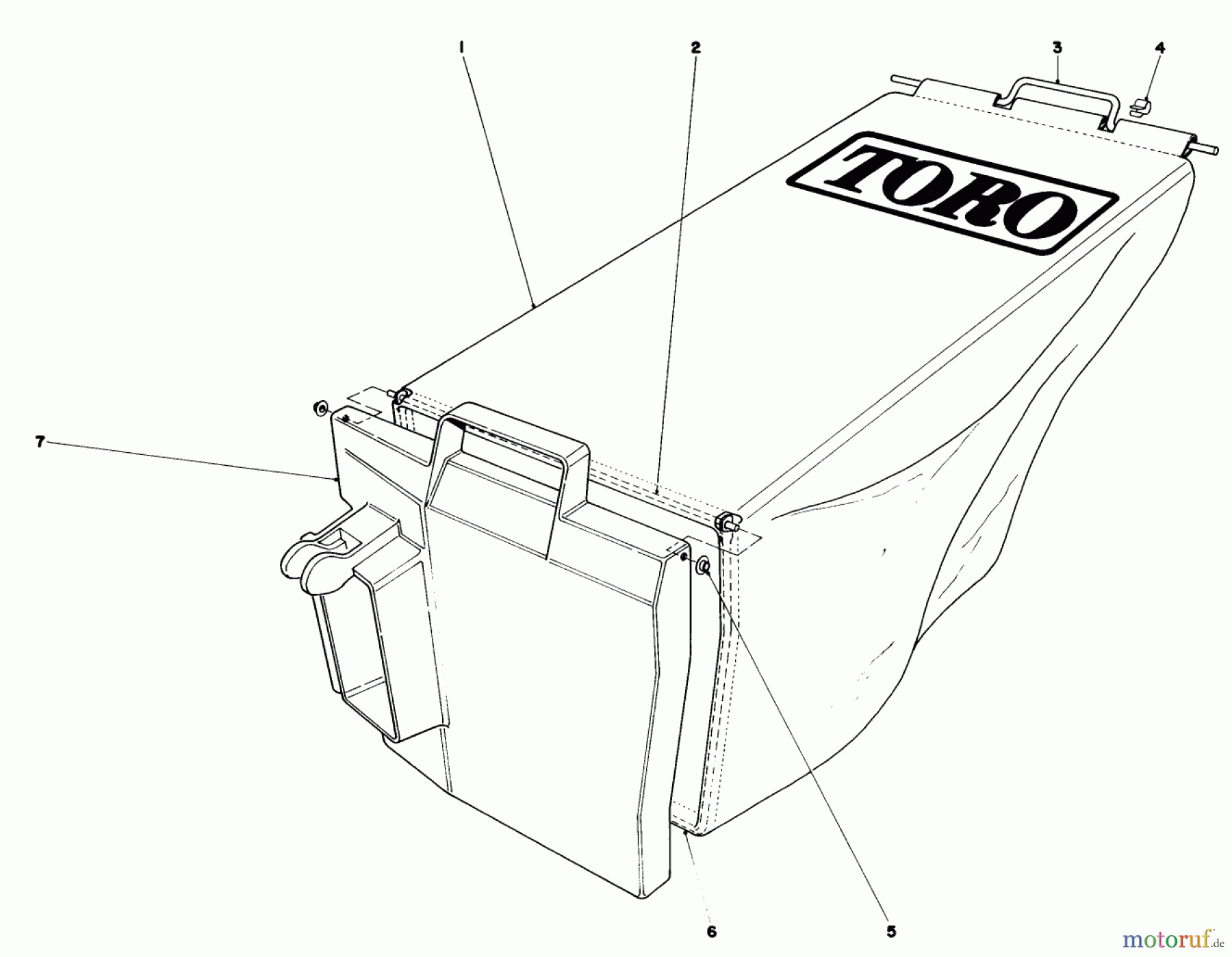 Toro Neu Mowers, Walk-Behind Seite 1 20698 - Toro Lawnmower, 1982 (2000001-2999999) GRASS BAG ASSEMBLY NO. 8-0669
