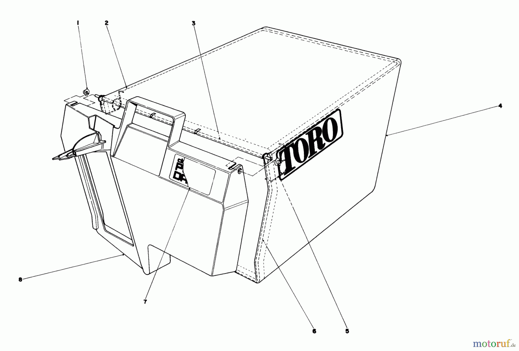  Toro Neu Mowers, Walk-Behind Seite 1 20705 - Toro Lawnmower, 1982 (2000001-2999999) GRASS BAG ASSEMBLY
