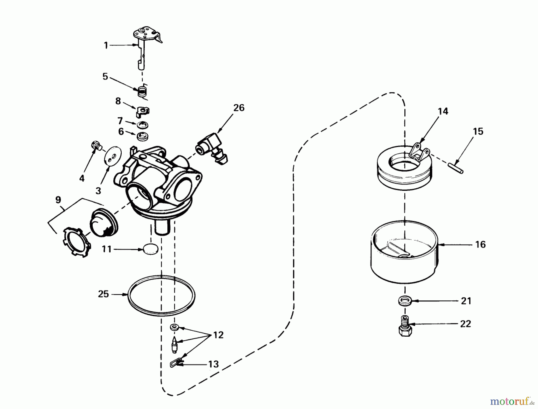 Toro Neu Mowers, Walk-Behind Seite 2 21738 - Toro Whirlwind Lawnmower, 1979 (9000001-9999999) CARBURETOR NO. 632050
