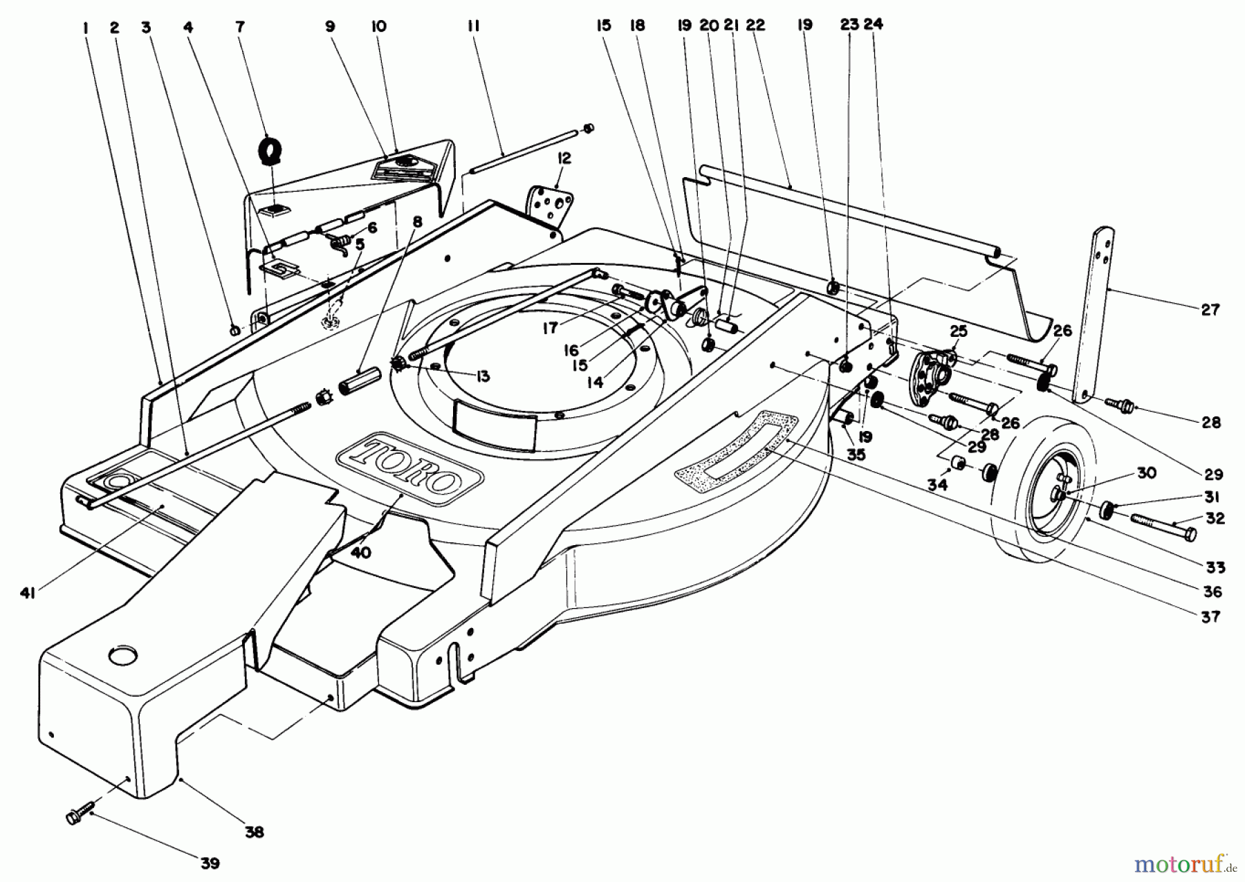  Toro Neu Mowers, Walk-Behind Seite 2 22010 - Toro Lawnmower, 1984 (4000001-4999999) MOWER HOUSING ASSEMBLY