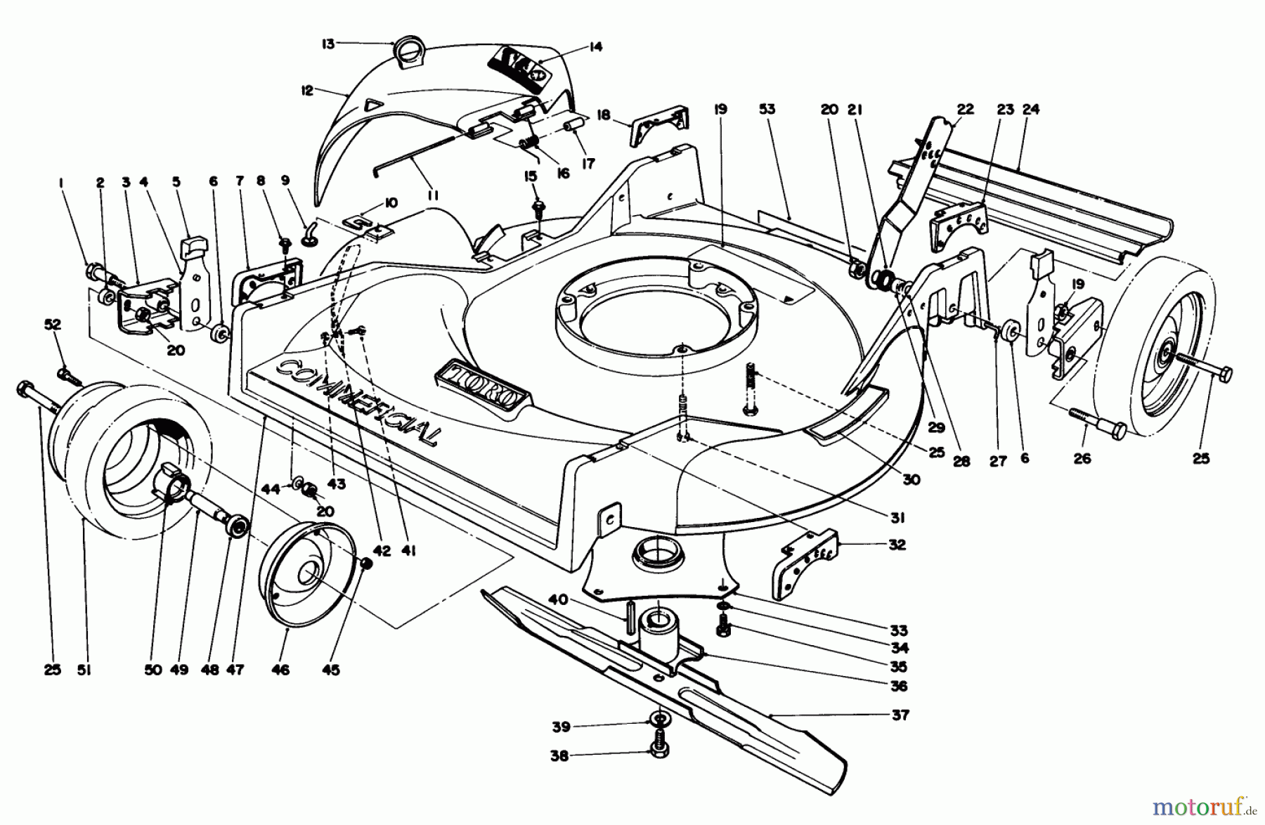  Toro Neu Mowers, Walk-Behind Seite 2 22025C - Toro Lawnmower, 1989 (9000001-9999999) HOUSING ASSEMBLY