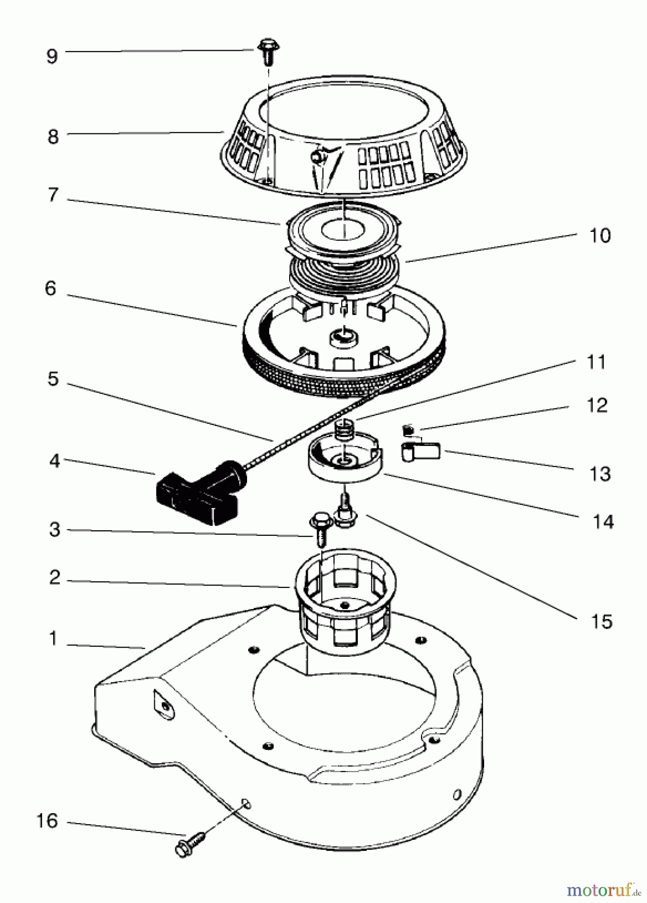  Toro Neu Mowers, Walk-Behind Seite 2 22026 - Toro Side Discharge Mower, 1998 (8900001-8999999) RECOIL ASSEMBLY