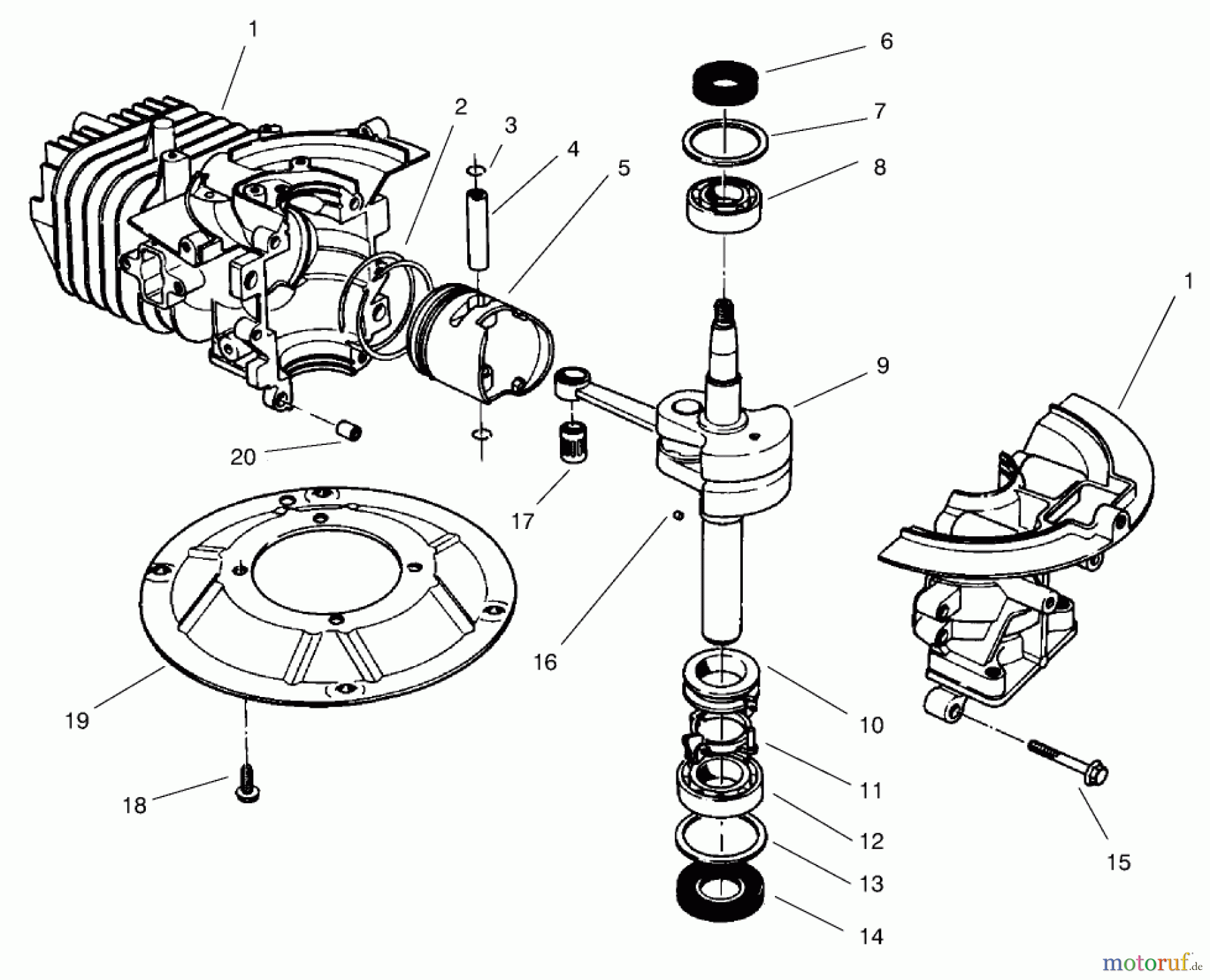  Toro Neu Mowers, Walk-Behind Seite 2 22040 - Toro Lawnmower, 1997 (7900001-7999999) CRANKSHAFT (ASSEMBLY MODEL NO. 47PT6-3)