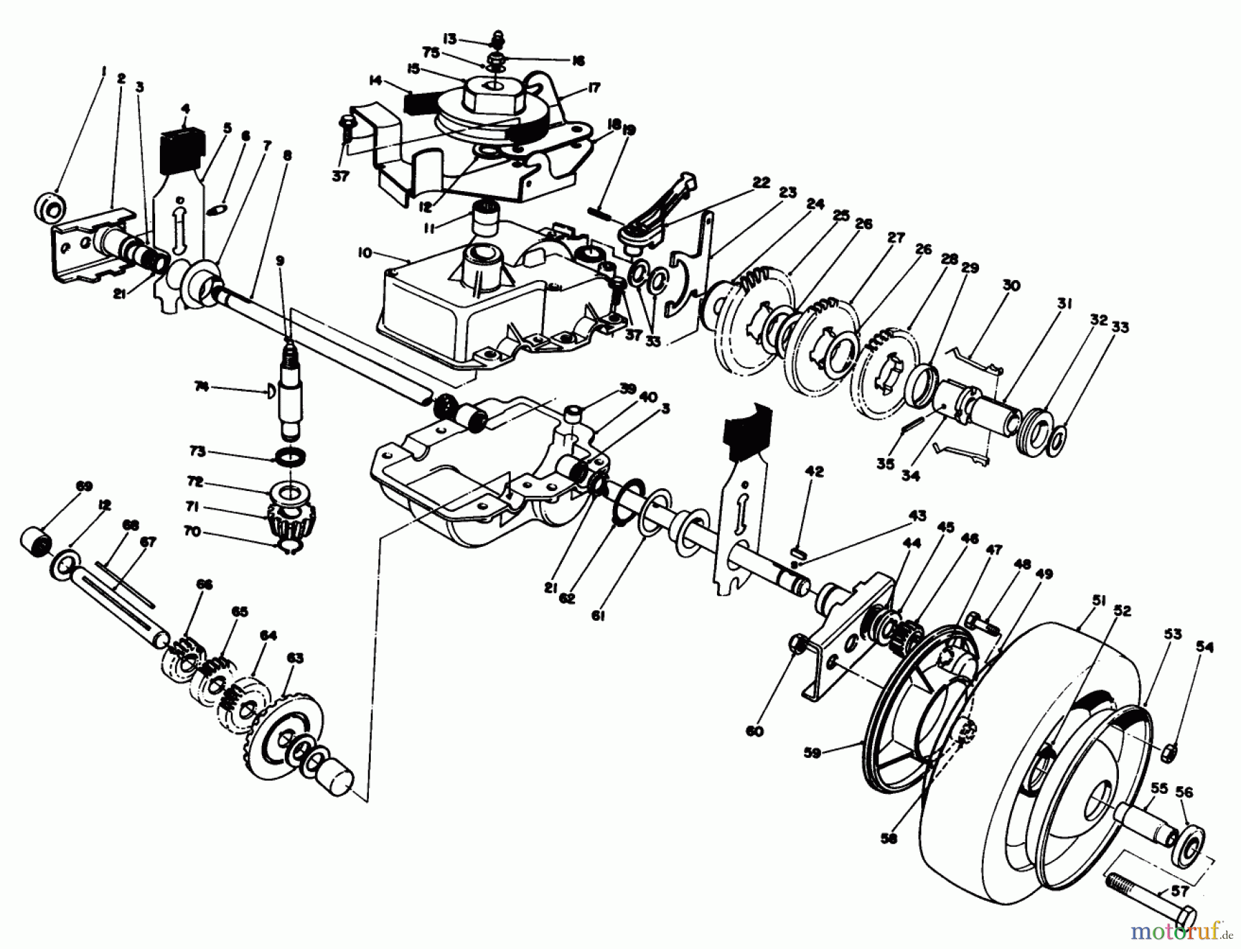  Toro Neu Mowers, Walk-Behind Seite 2 22043 - Toro Lawnmower, 1993 (3900001-3900964) GEAR CASE ASSEMBLY