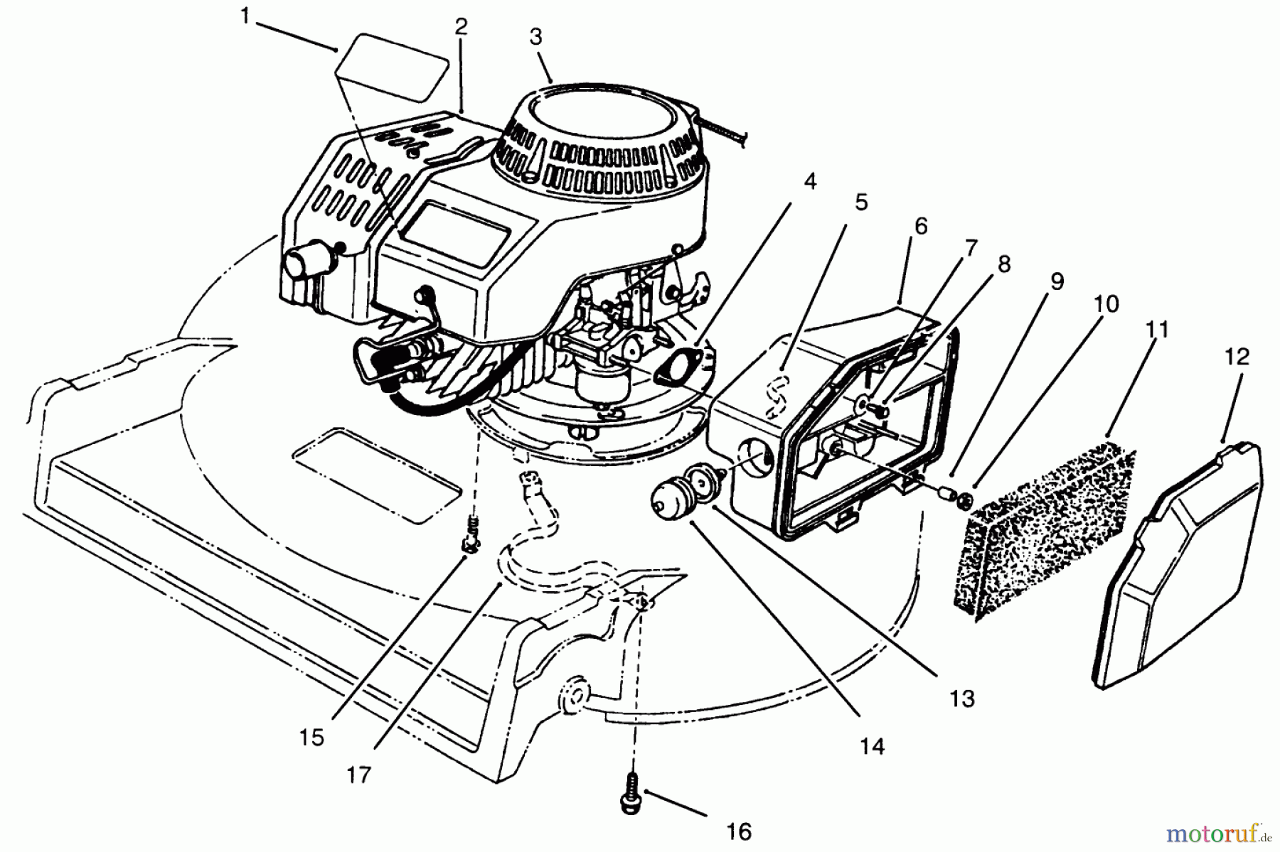  Toro Neu Mowers, Walk-Behind Seite 2 22043 - Toro Lawnmower, 1994 (4900001-4999999) ENGINE ASSEMBLY