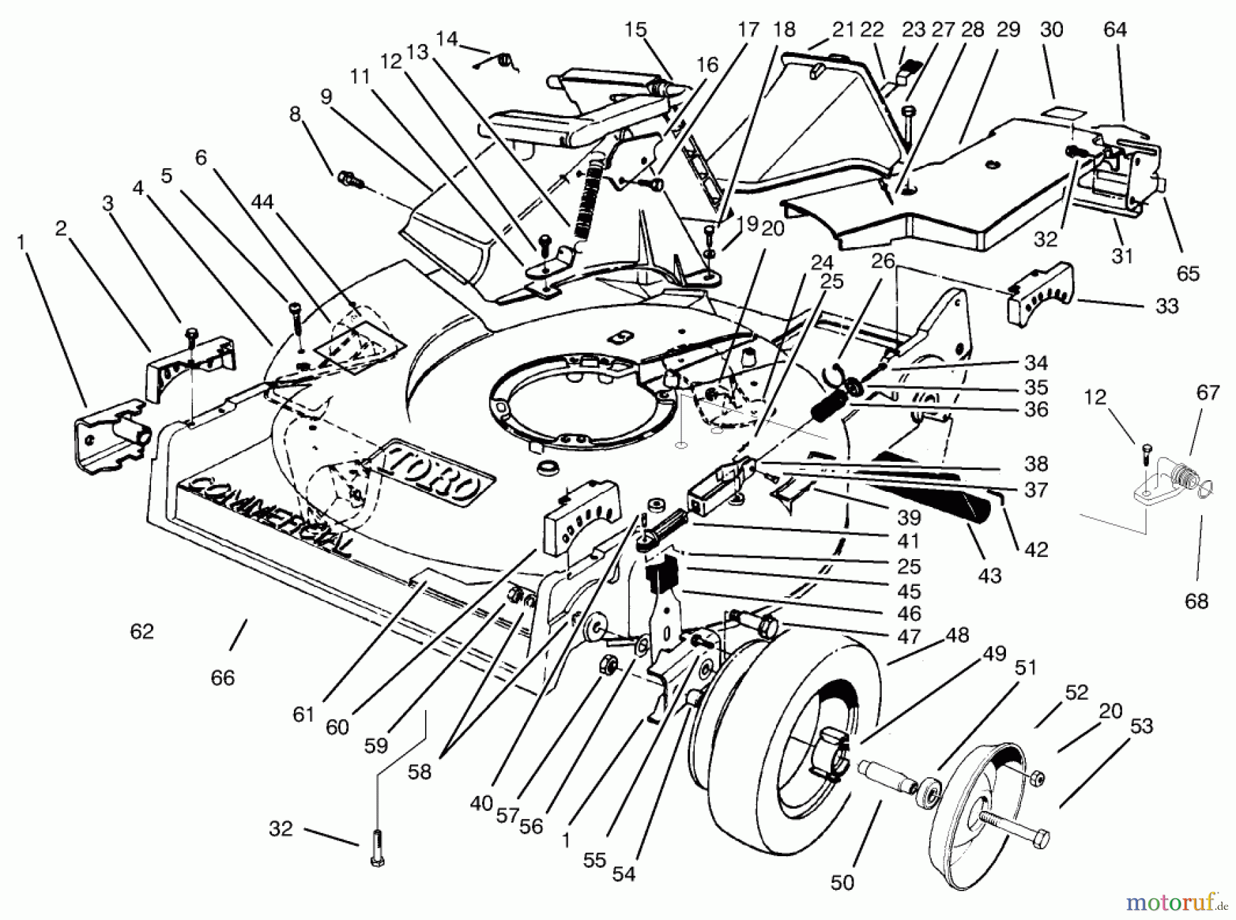  Toro Neu Mowers, Walk-Behind Seite 2 22045 - Toro Recycler Mower, 1997 (7900001-7999999) HOUSING ASSEMBLY