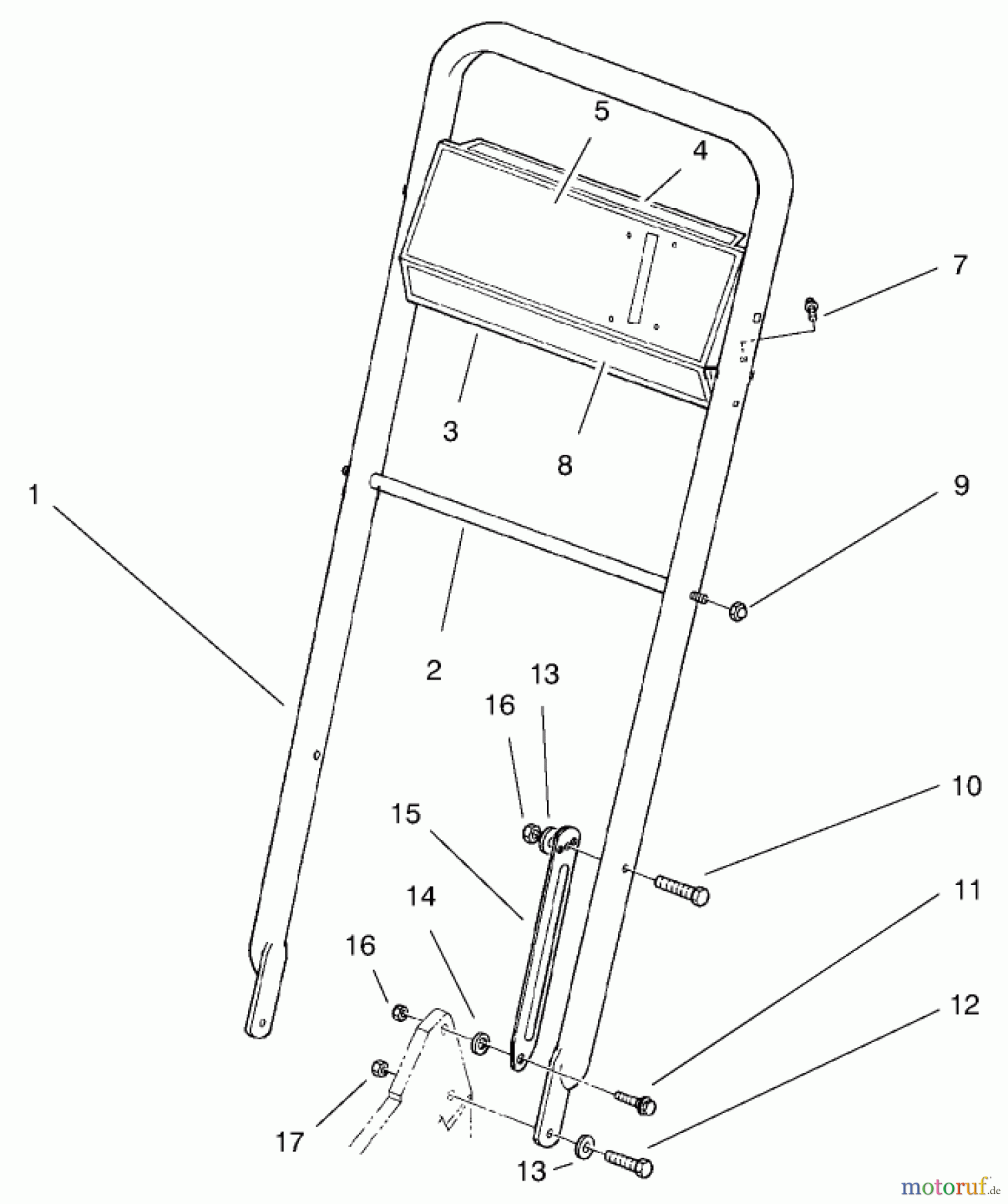  Toro Neu Mowers, Walk-Behind Seite 2 22142 - Toro Lawnmower, 1997 (7900001-7999999) HANDLE ASSEMBLY