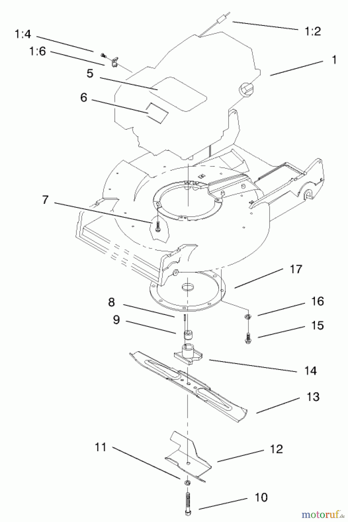 Toro Neu Mowers, Walk-Behind Seite 2 22160 - Toro Recycler Mower, 2000 (200000001-200999999) ENGINE & BLADE ASSEMBLY