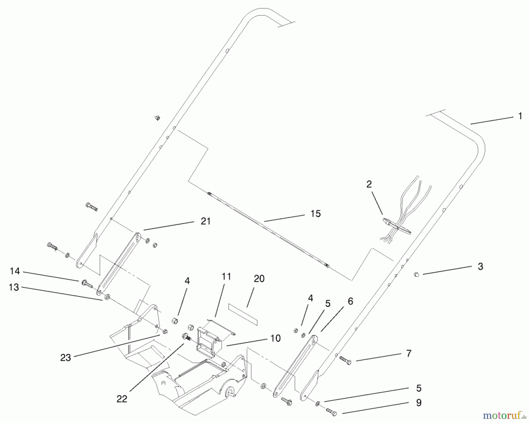 Toro Neu Mowers, Walk-Behind Seite 2 22172 - Toro Recycler Mower, 2000 (200000001-200999999) HANDLE ASSEMBLY