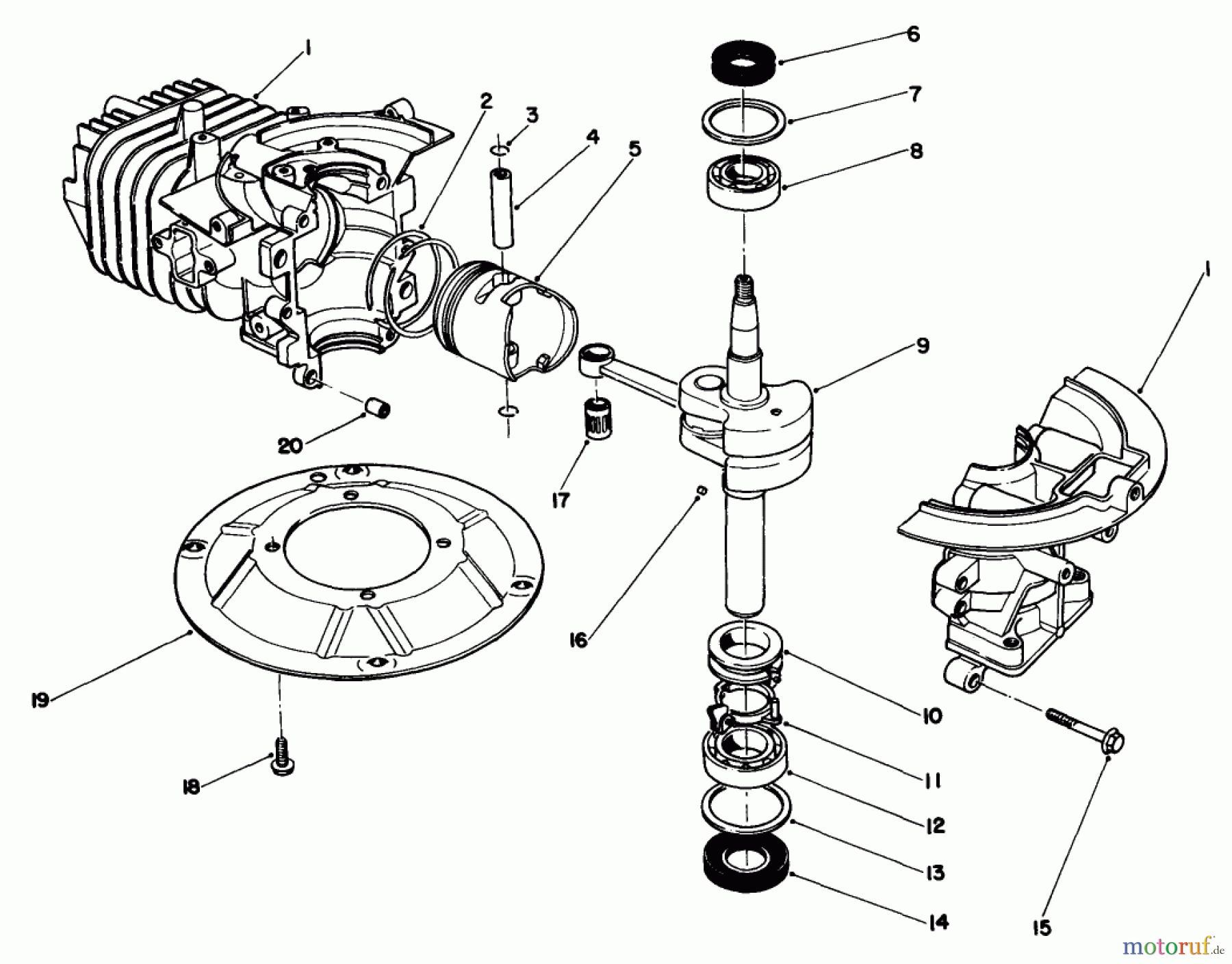 Toro Neu Mowers, Walk-Behind Seite 2 22685 - Toro Lawnmower, 1990 (0000001-0999999) CRANKSHAFT ASSEMBLY (MODEL NO. 47PK9-3)
