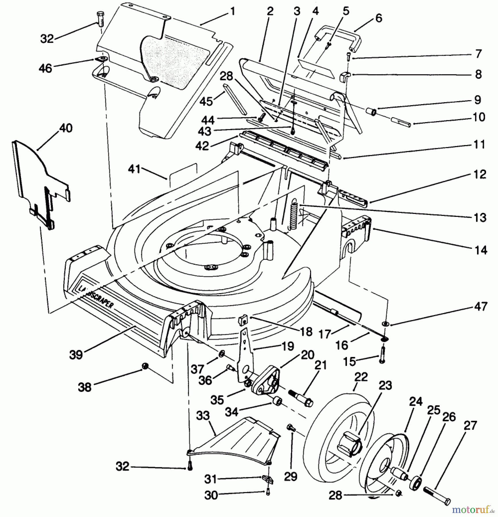 Toro Neu Mowers, Walk-Behind Seite 2 22685 - Toro Lawnmower, 1990 (0000001-0999999) HOUSING & WHEEL ASSEMBLY