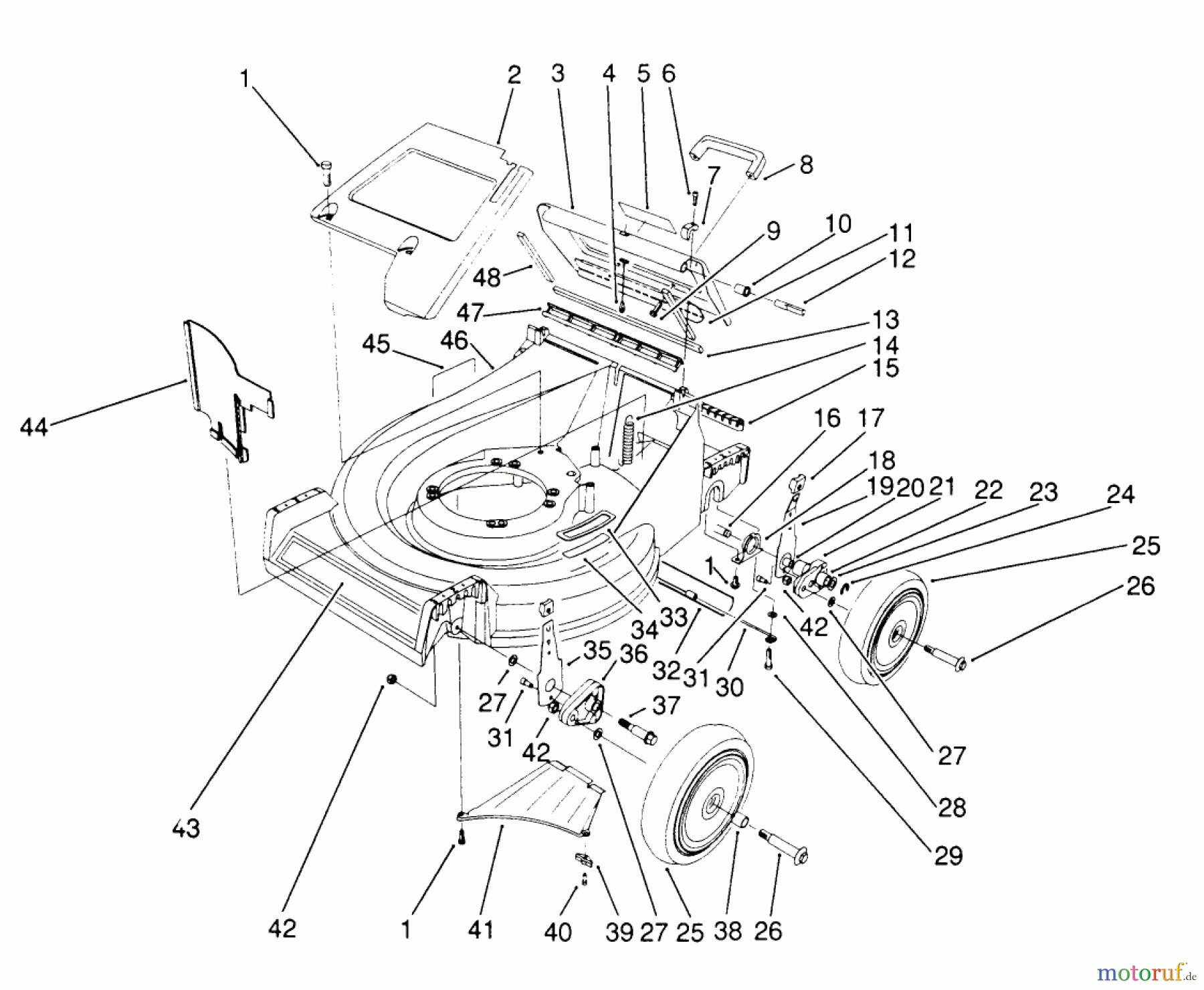  Toro Neu Mowers, Walk-Behind Seite 2 26562 - Toro Lawnmower, 1990 (0000001-0999999) HOUSING ASSEMBLY