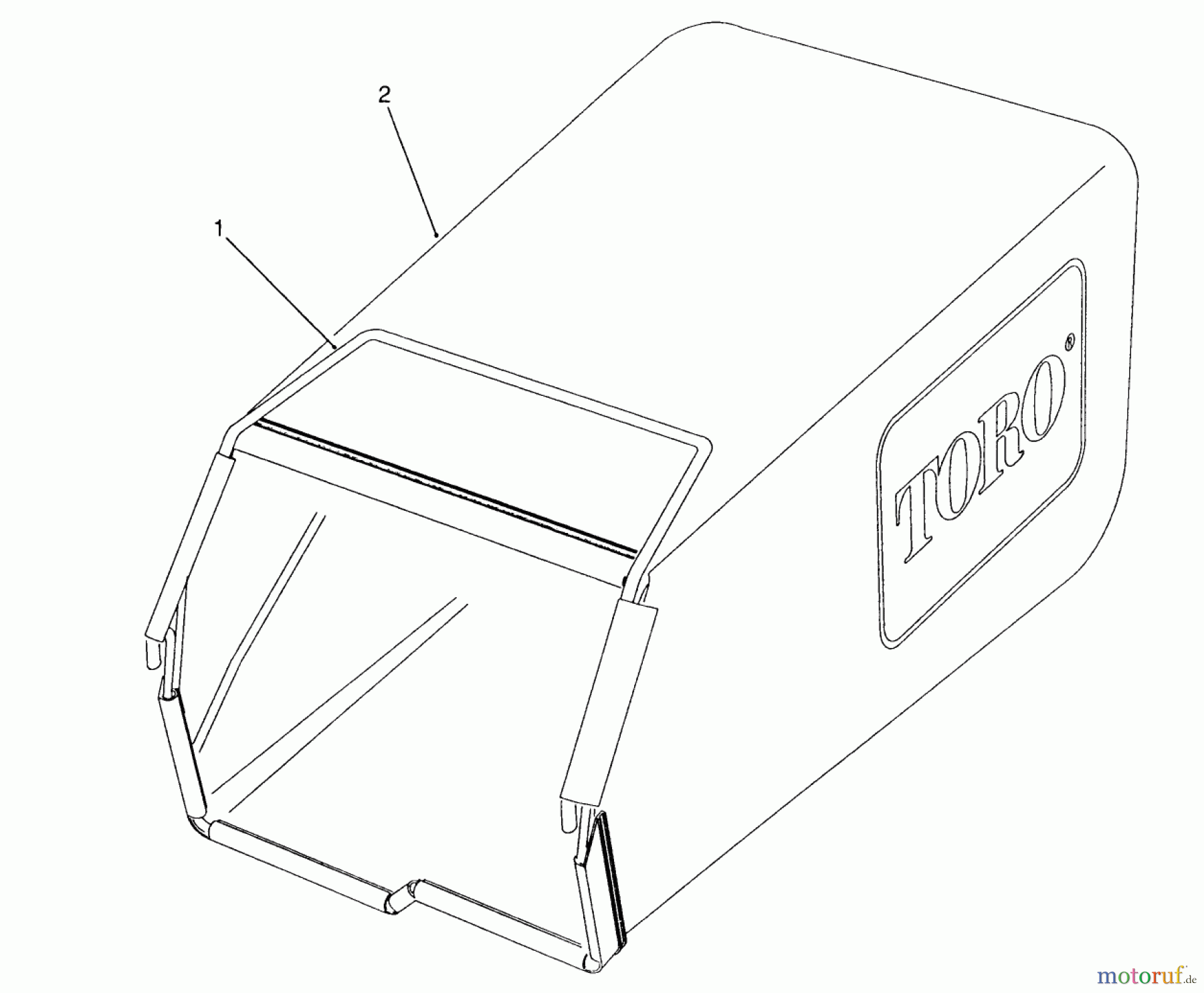  Toro Neu Mowers, Walk-Behind Seite 2 26620BG - Toro Lawnmower, 1991 (1000001-1999999) GRASS BAG ASSEMBLY MODEL 26620B