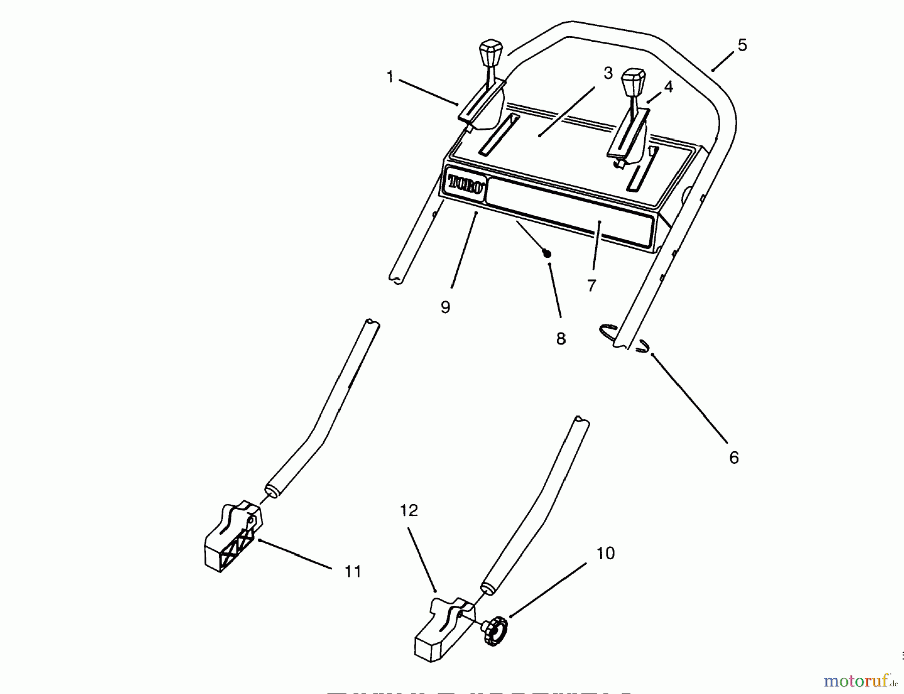 Toro Neu Mowers, Walk-Behind Seite 2 26631BC - Toro Lawnmower, 1995 (5900001-5999999) HANDLE ASSEMBLY