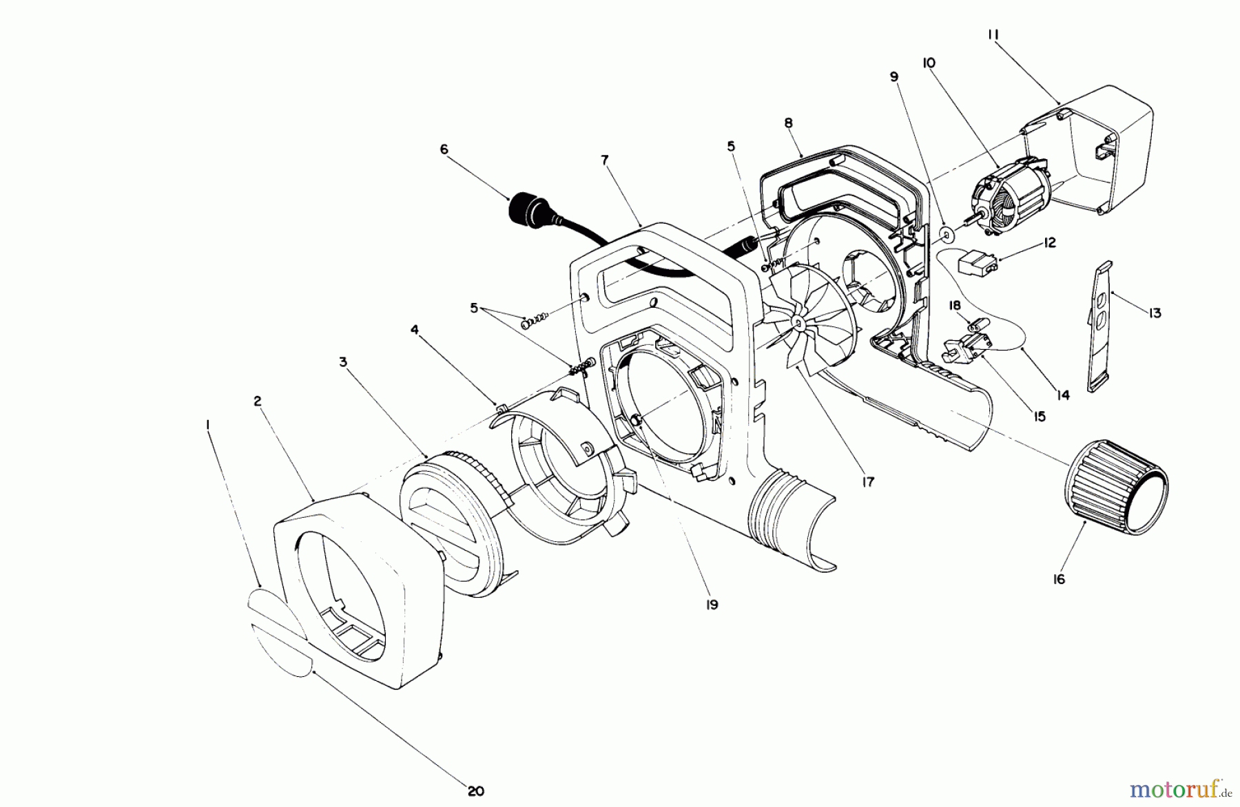  Toro Neu Blowers/Vacuums/Chippers/Shredders 51570 - Toro Yard Blower Vac, 1989 (9000001-9999999) BLOWER ASSEMBLY