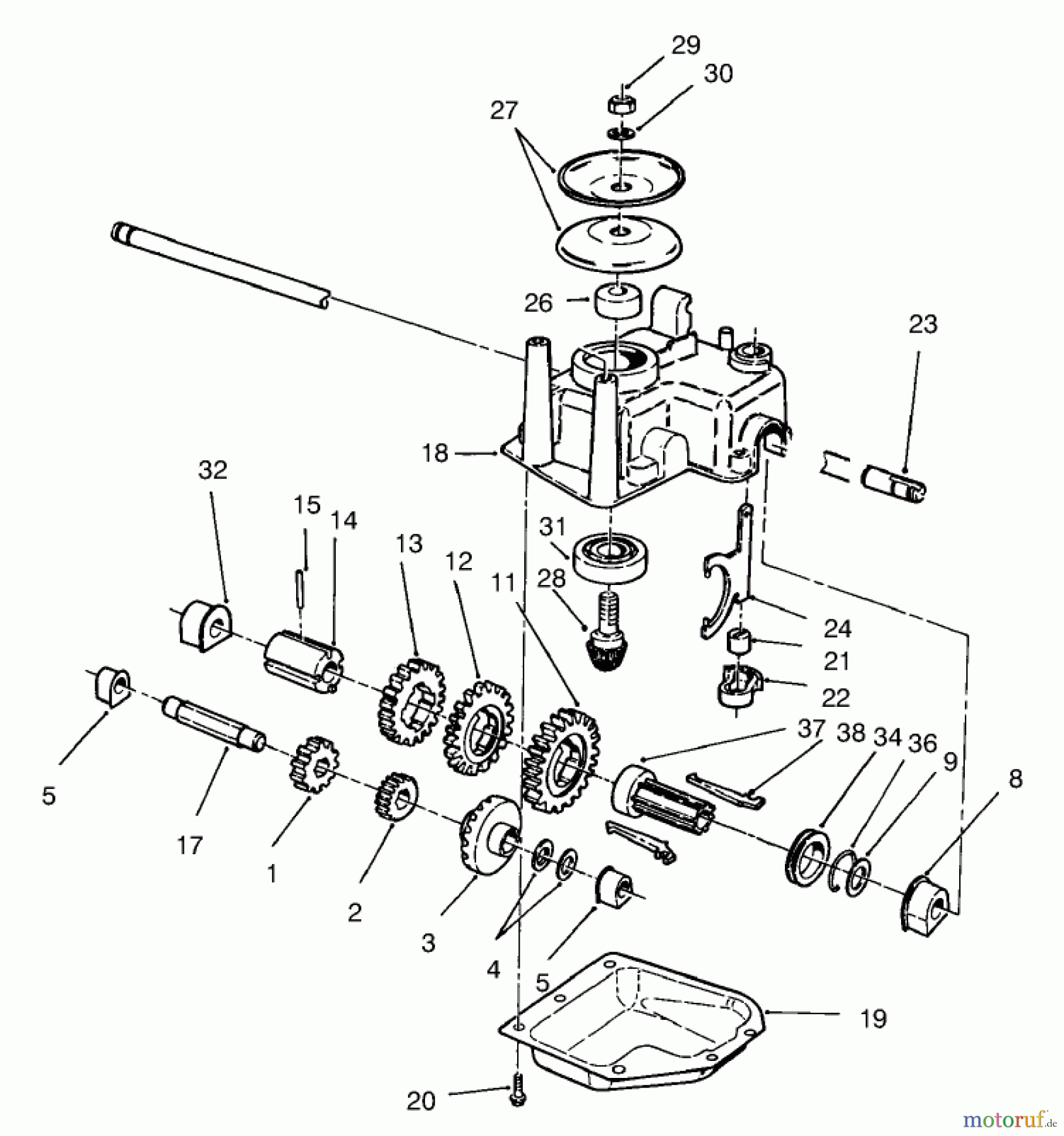  Toro Neu Mowers, Walk-Behind Seite 2 26637 - Toro Lawnmower, 1998 (8900001-8999999) GEAR CASE ASSEMBLY
