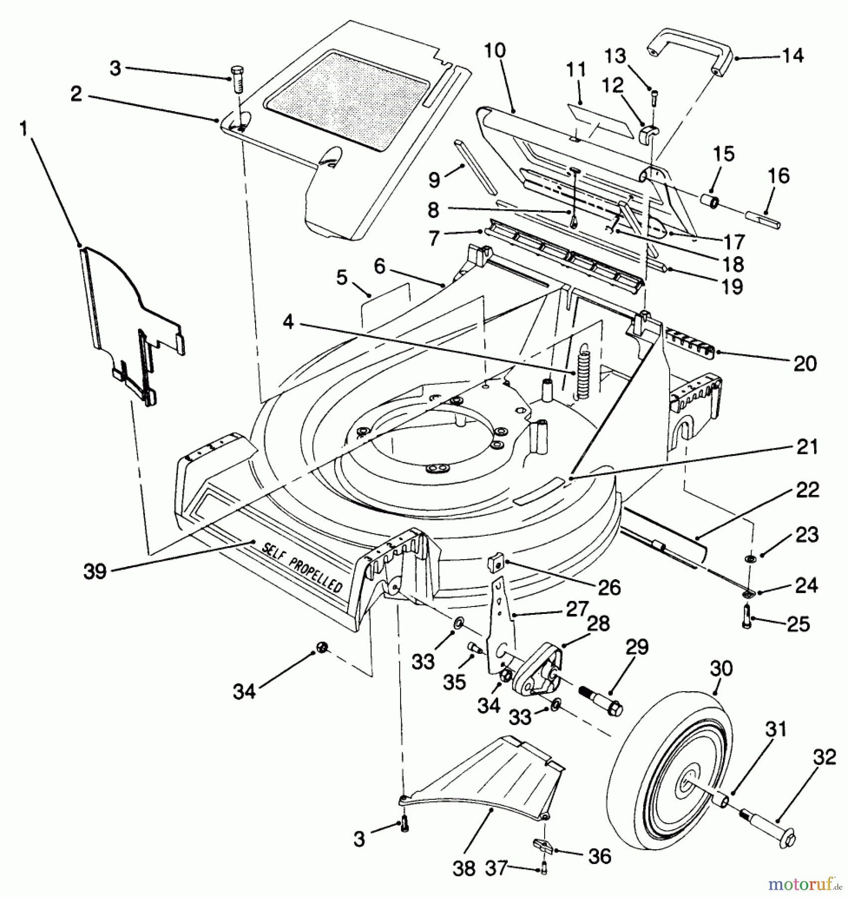  Toro Neu Mowers, Walk-Behind Seite 2 26683 - Toro Lawnmower, 1990 (0000001-0999999) HOUSING ASSEMBLY