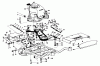 Toro 23205 - 25" Whirlwind Hevi-Duty Lawnmower, 1977 (7000001-7999999) Ricambi ENGINE AND FRAME ASSEMBLY