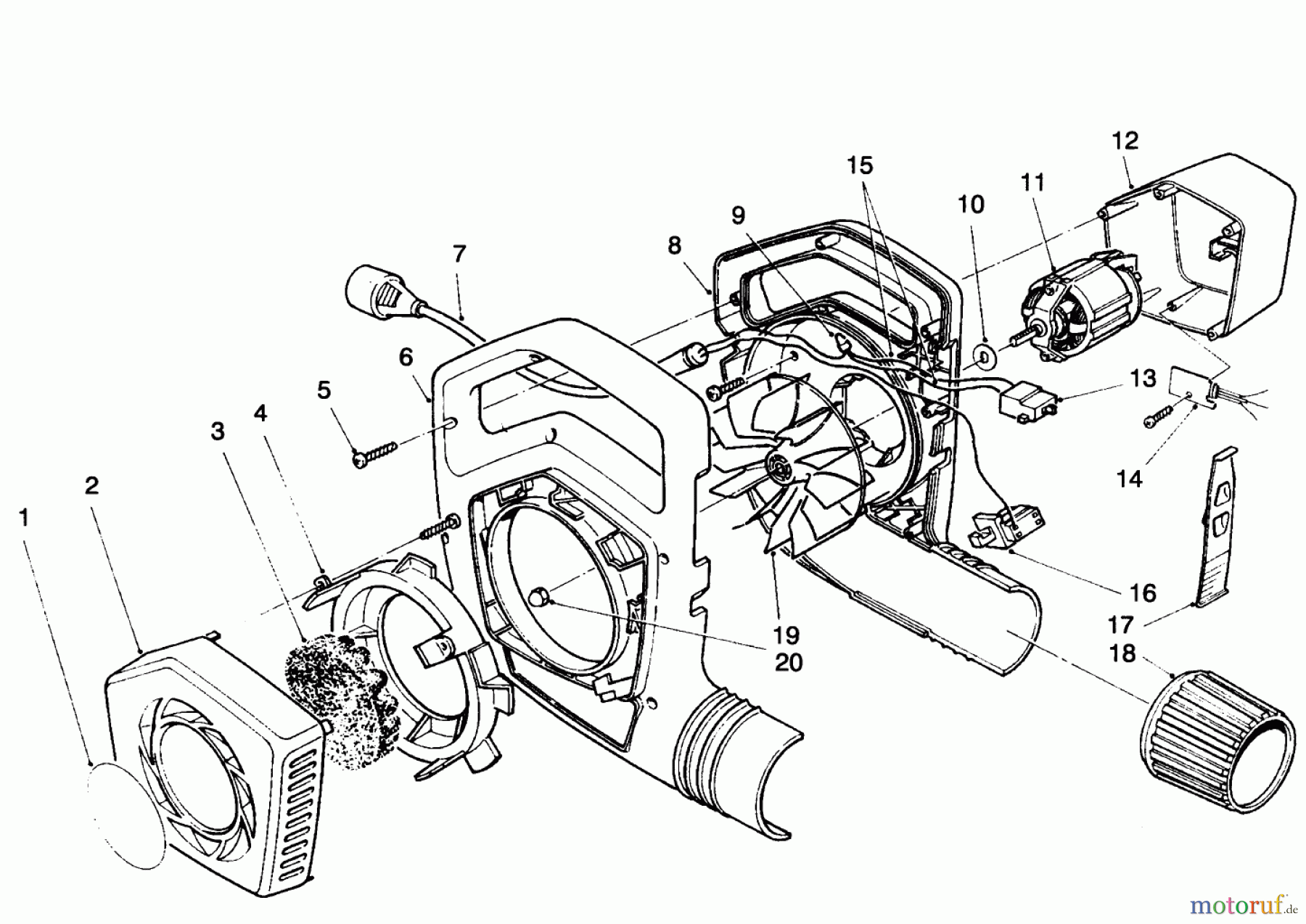  Toro Neu Blowers/Vacuums/Chippers/Shredders 51577 (800) - Toro 800 Super Blower, 1994 (49000001-49999999) BLOWER ASSEMBLY
