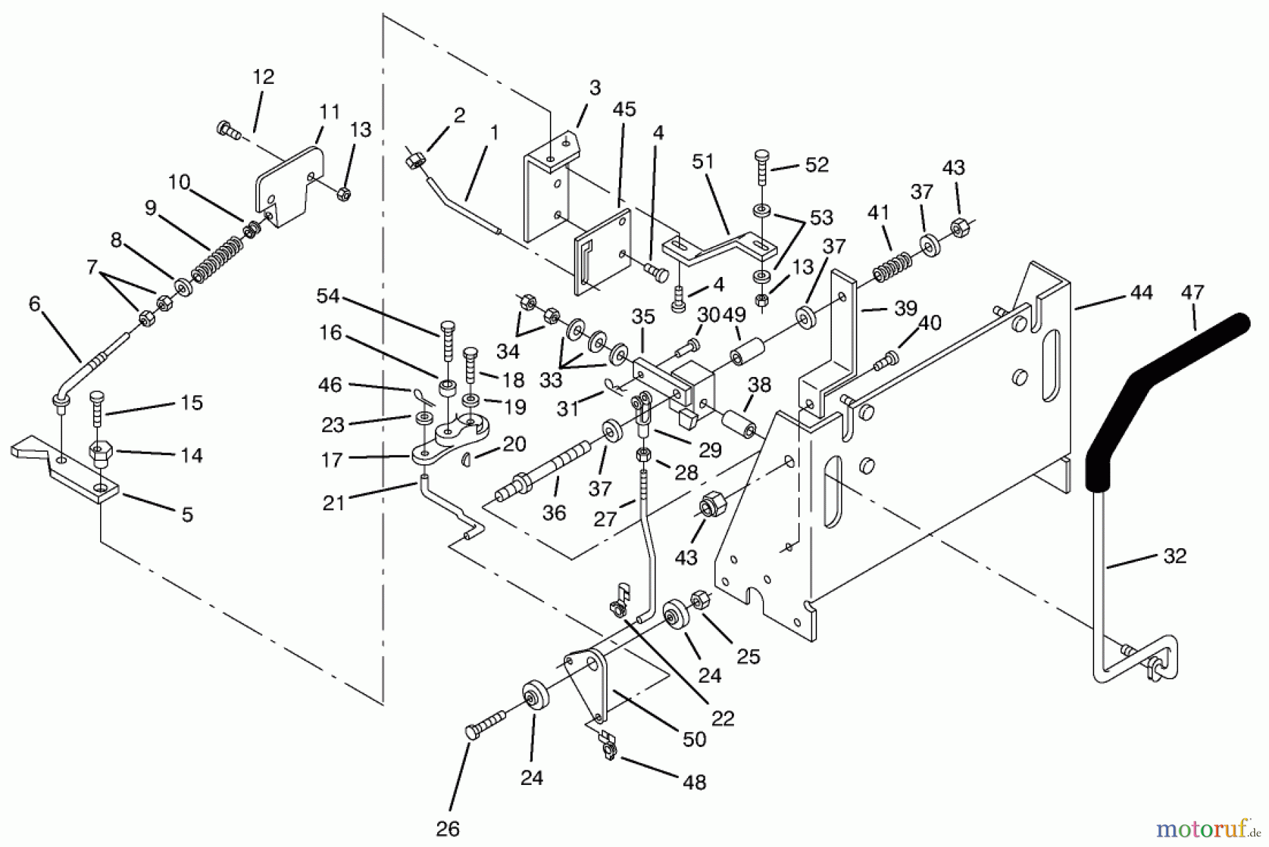  Toro Neu Mowers, Zero-Turn 74021 (616-Z) - Toro 616-Z Tractor, 1993 (39000001-39999999) TRANSMISSION CONTROLS ASSEMBLY