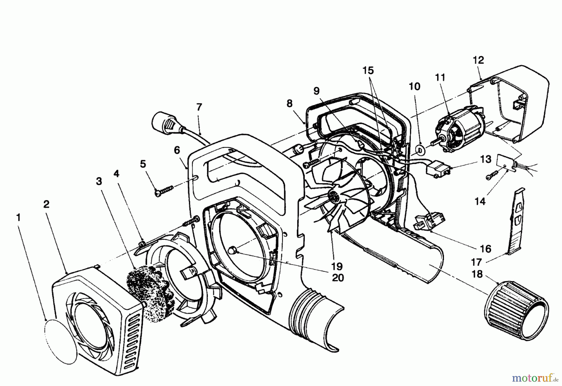  Toro Neu Blowers/Vacuums/Chippers/Shredders 51578 - Toro Super Blower Vac, 1994 (49000001-49999999) BLOWER ASSEMBLY