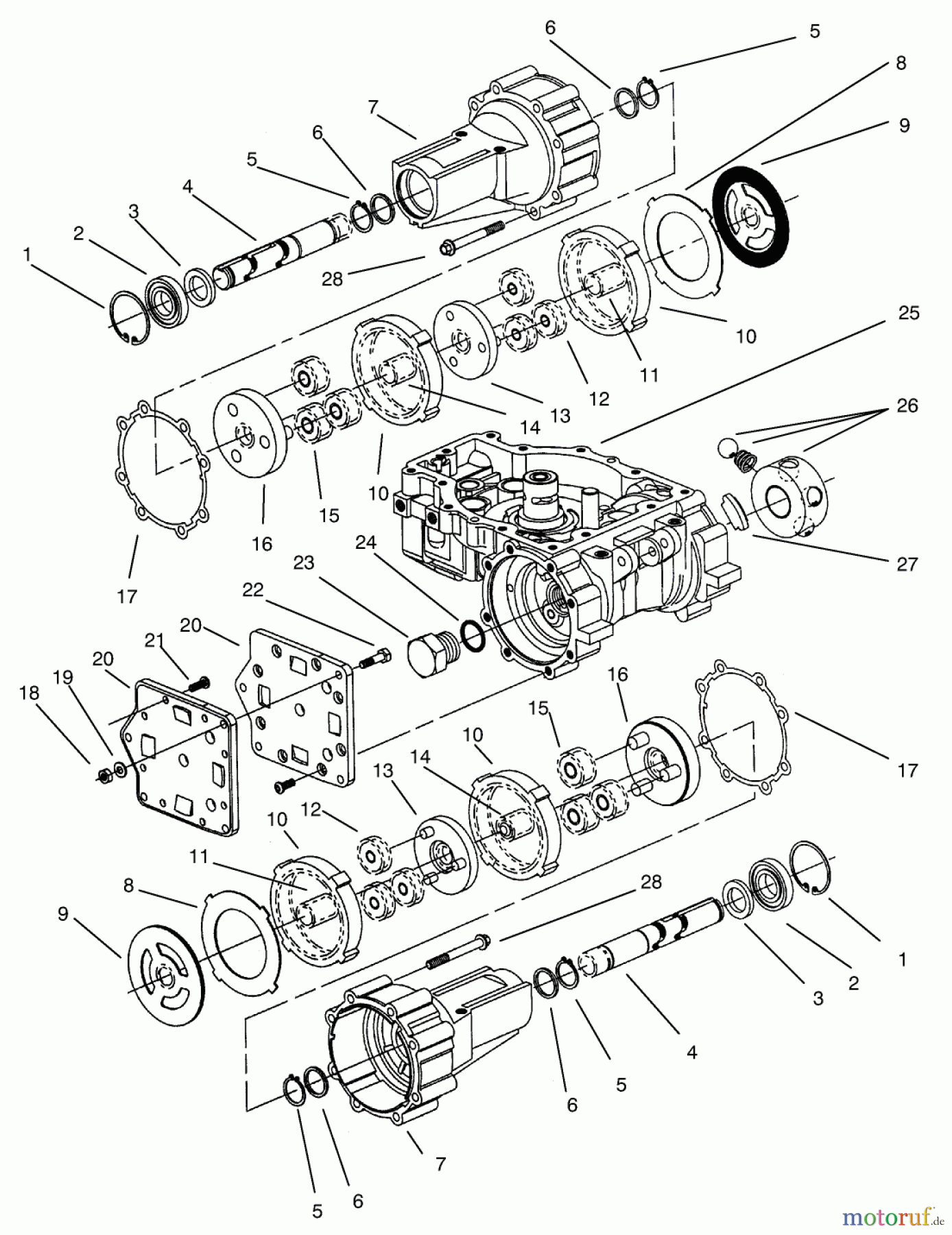 Toro Neu Mowers, Zero-Turn 74021 (616-Z) - Toro 616-Z Tractor, 1995 (590001-599999) TRANSMISSION ASSEMBLY EATON MODEL 781-016 #2