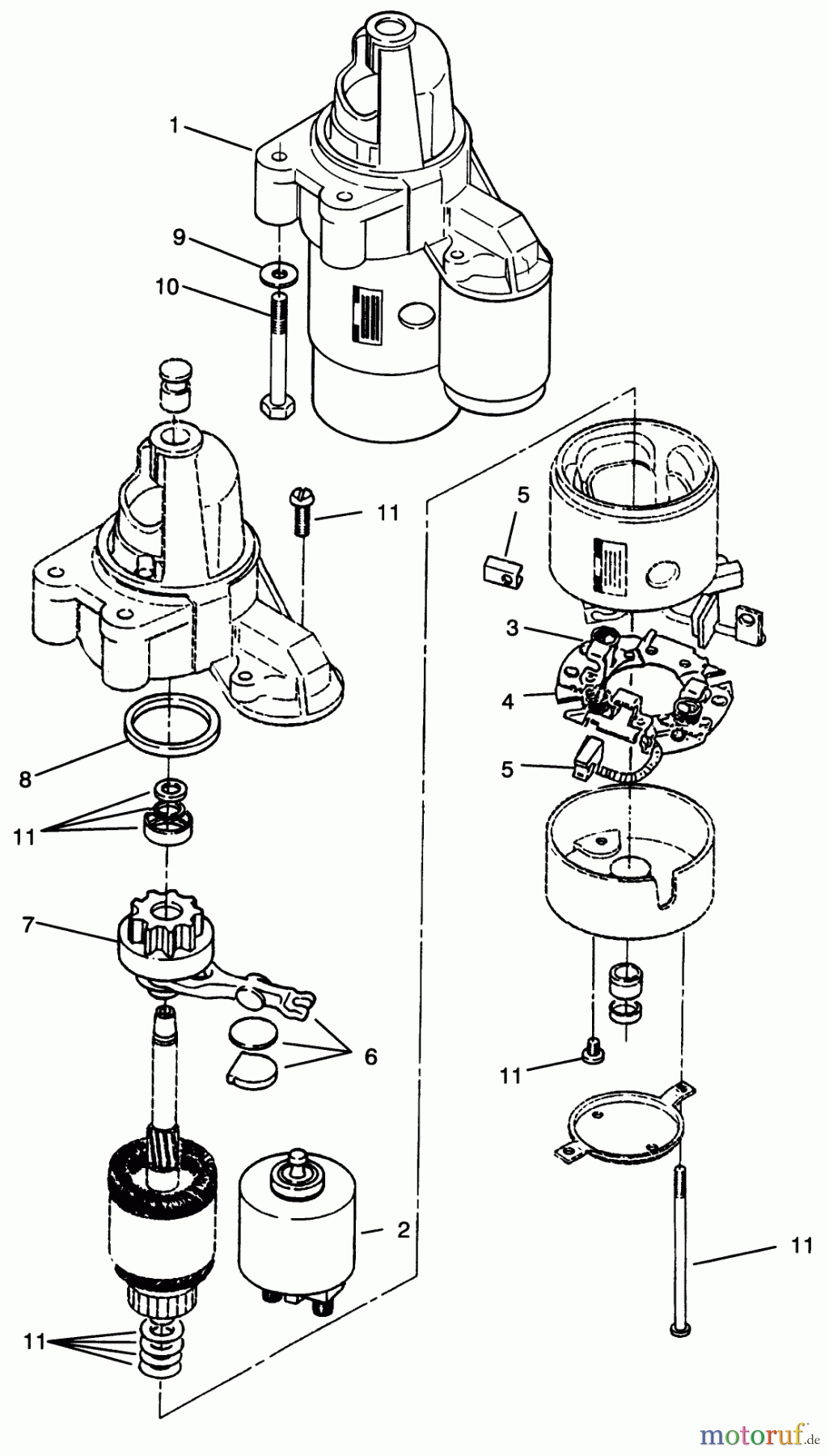 Toro Neu Mowers, Zero-Turn 74041 (616-Z) - Toro 616-Z Tractor, 1993 (39000001-39999999) STARTER ASSEMBLY