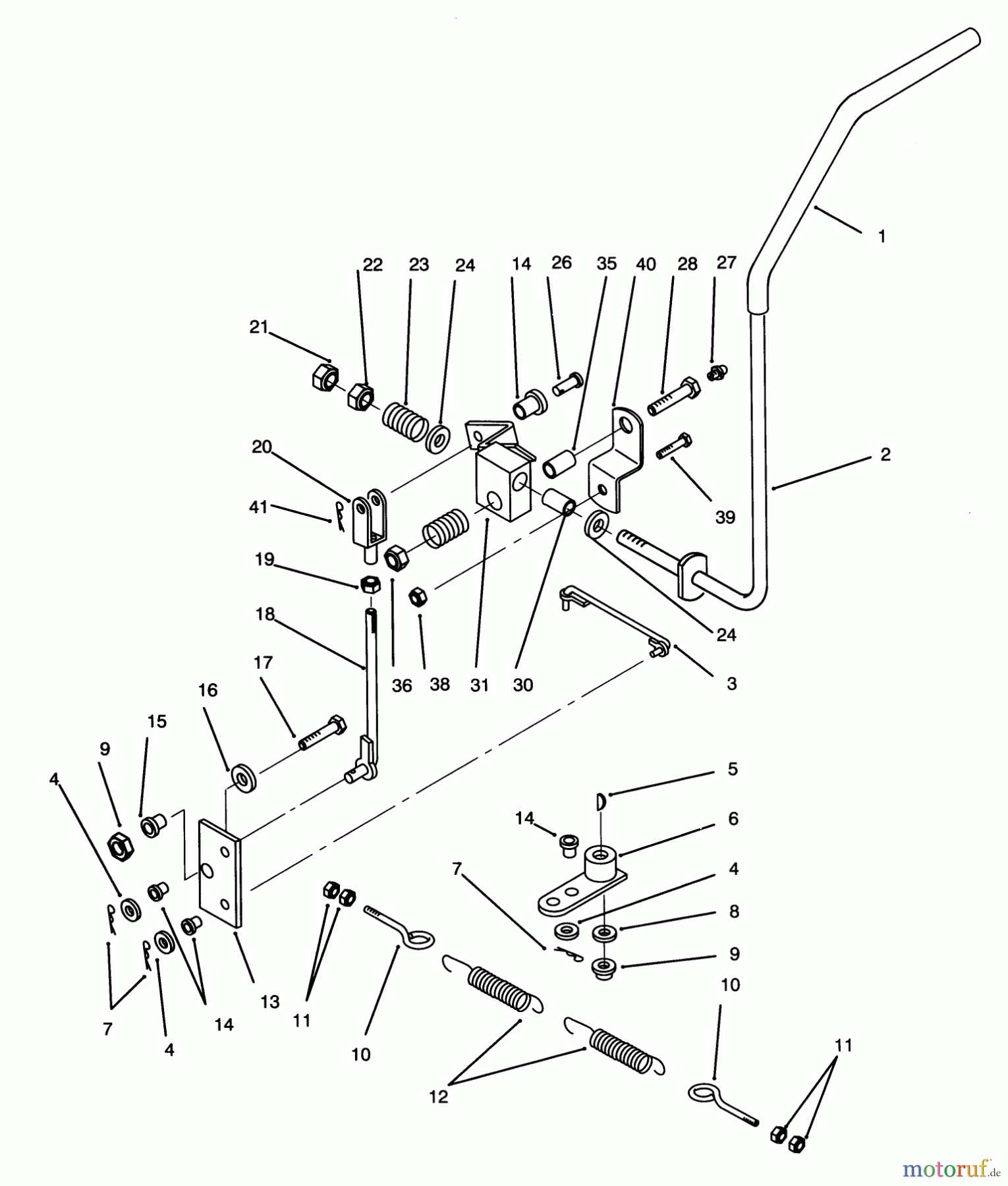  Toro Neu Mowers, Zero-Turn 74140 (724-Z) - Toro 724-Z Tractor, 1994 (49000001-49999999) TRANSMISSION DRIVE LINKAGE