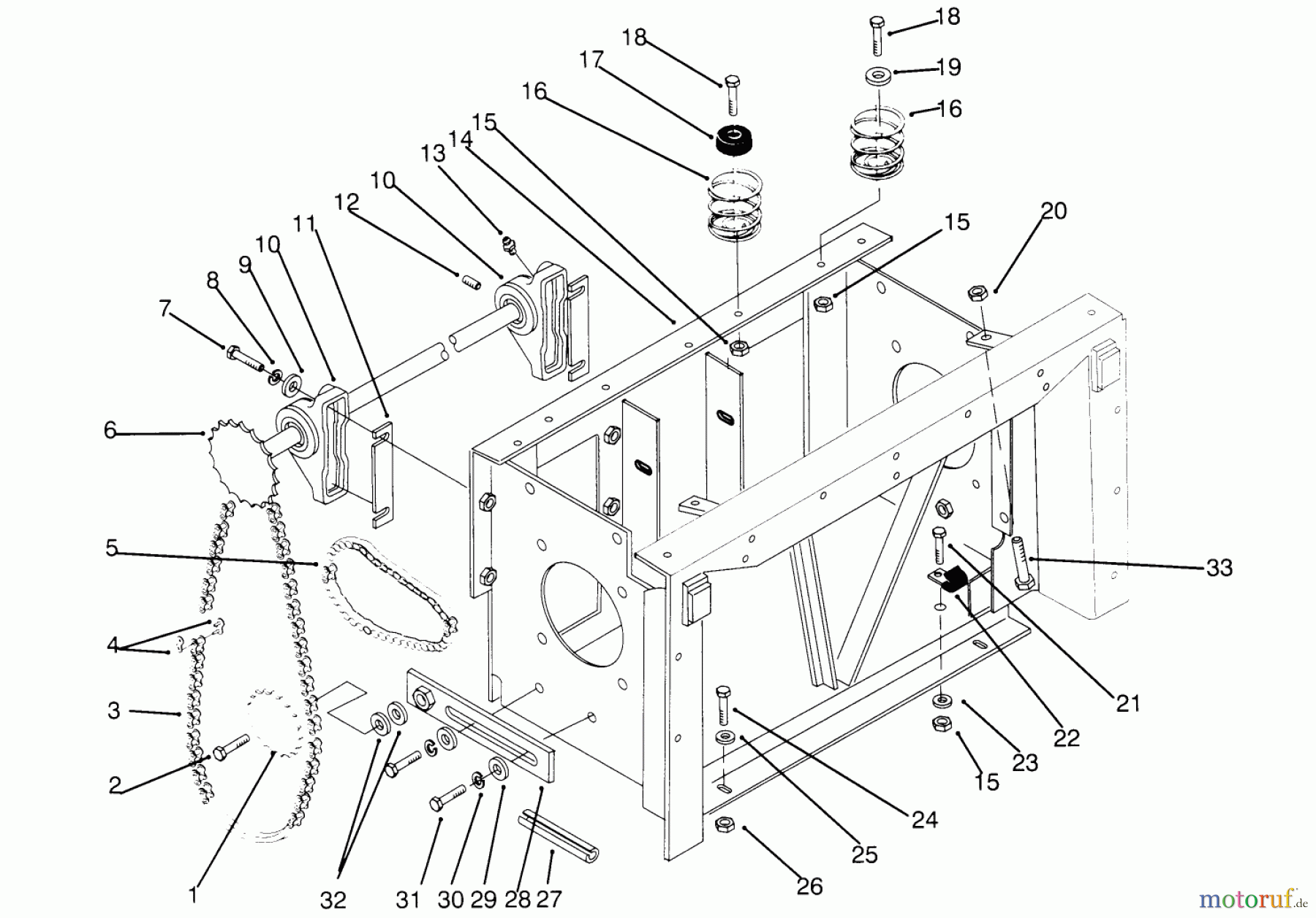 Toro Neu Mowers, Zero-Turn 74140 (724-Z) - Toro 724-Z Tractor, 1995 (590001-599999) TRANSMISSION DRIVE FRAME