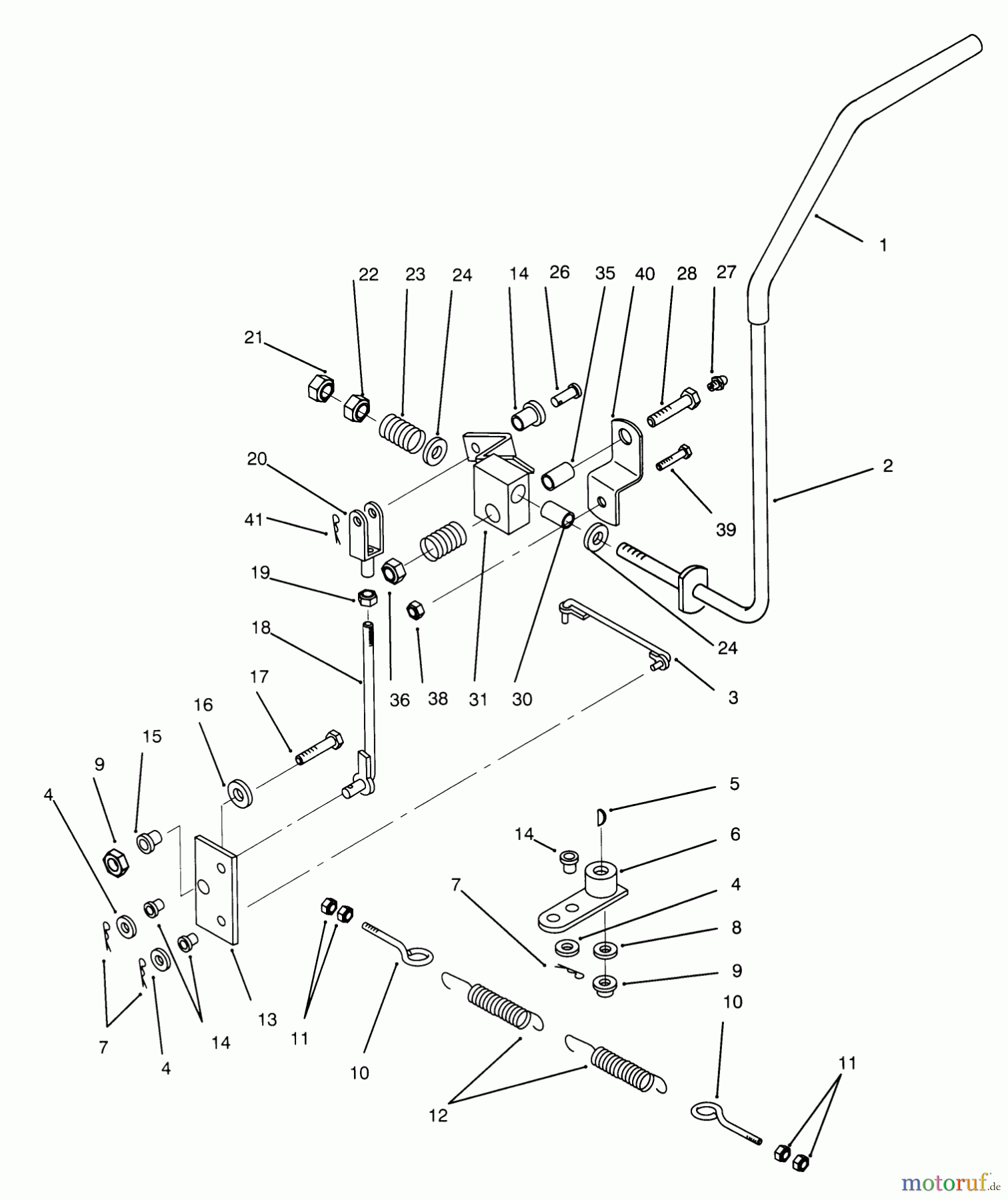  Toro Neu Mowers, Zero-Turn 74140 (724-Z) - Toro 724-Z Tractor, 1995 (590001-599999) TRANSMISSION DRIVE LINKAGE