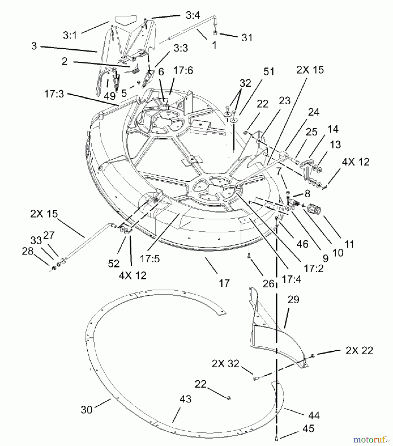  Toro Neu Mowers, Zero-Turn 74325 (16-42Z) - Toro 16-42Z TimeCutter Z Riding Mower, 2003 (230000001-230999999) 42IN DECK ASSEMBLY