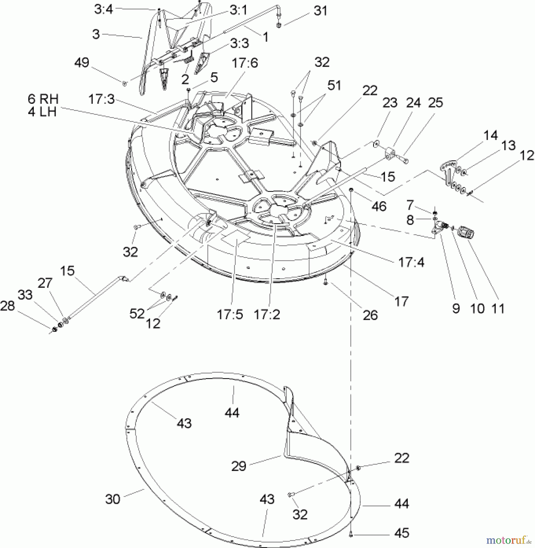  Toro Neu Mowers, Zero-Turn 74325 (16-42Z) - Toro 16-42Z TimeCutter Z Riding Mower, 2004 (240000001-240999999) 42IN DECK ASSEMBLY