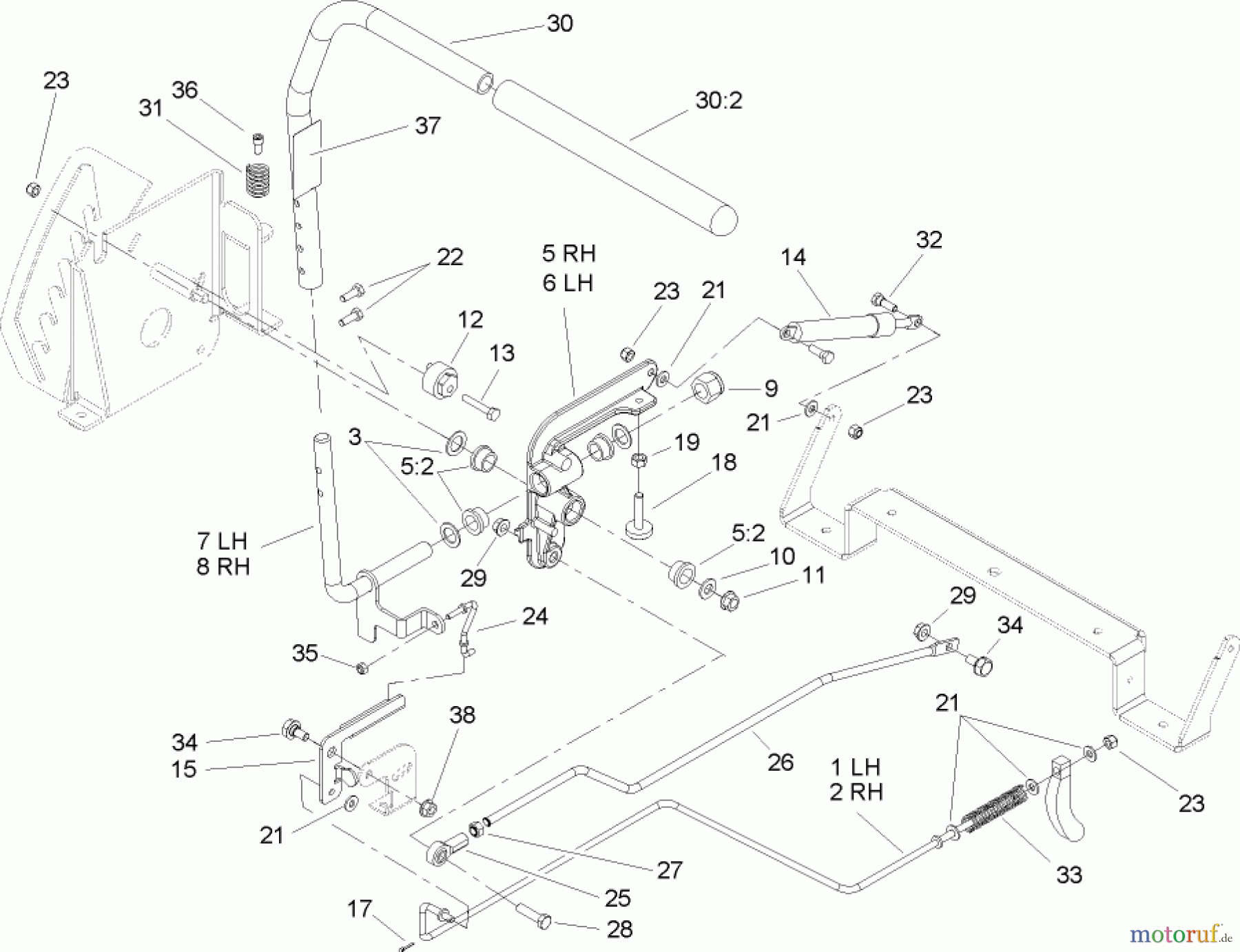  Toro Neu Mowers, Zero-Turn 74350 (17-42Z) - Toro 17-42Z TimeCutter Z Riding Mower, 2004 (240000001-240000178) CONTROL ASSEMBLY