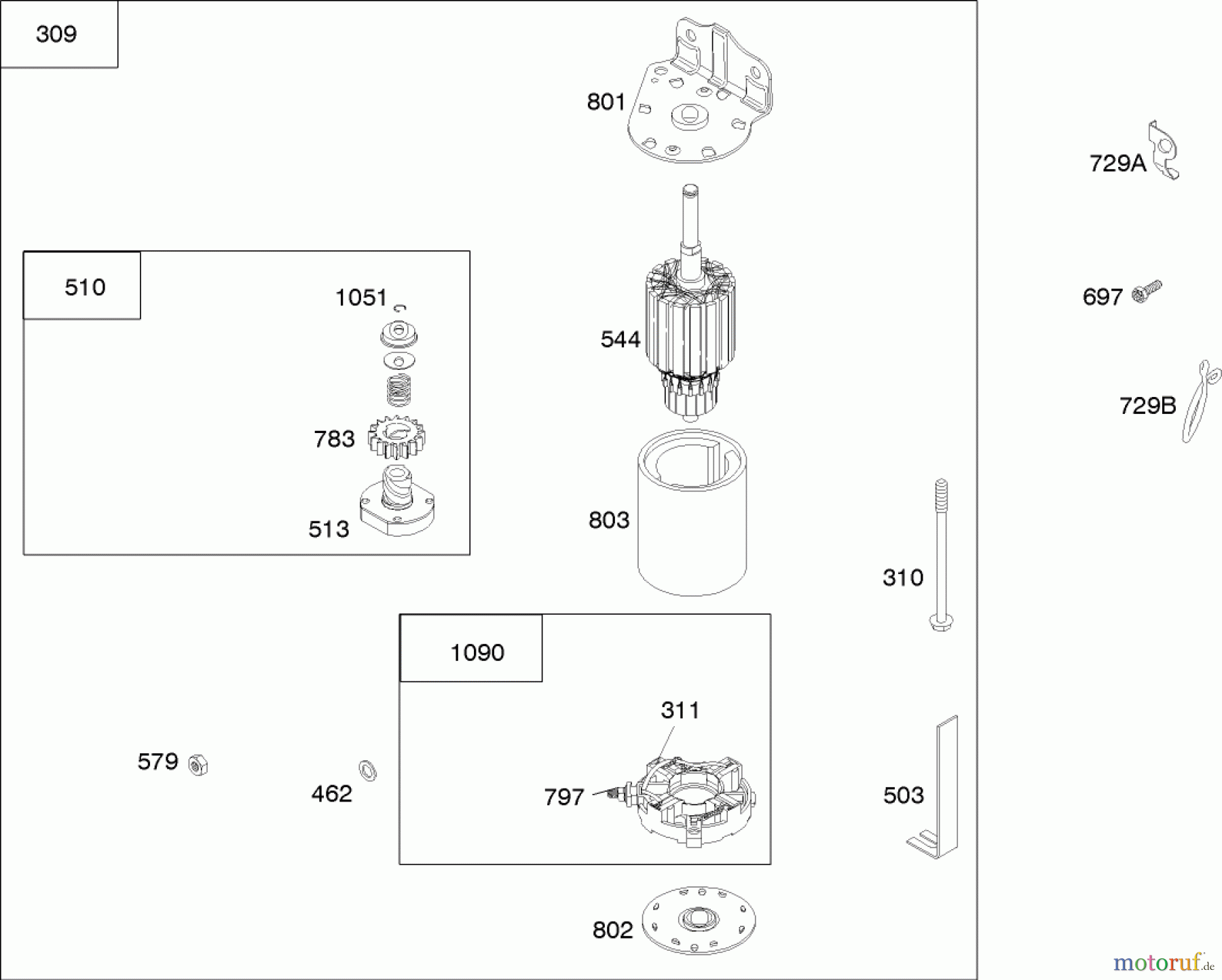  Toro Neu Mowers, Zero-Turn 74351 (18-44Z) - Toro 18-44Z TimeCutter Z Riding Mower, 2004 (240000001-240999999) STARTER ASSEMBLY BRIGGS AND STRATTON 31H777-0168-E1