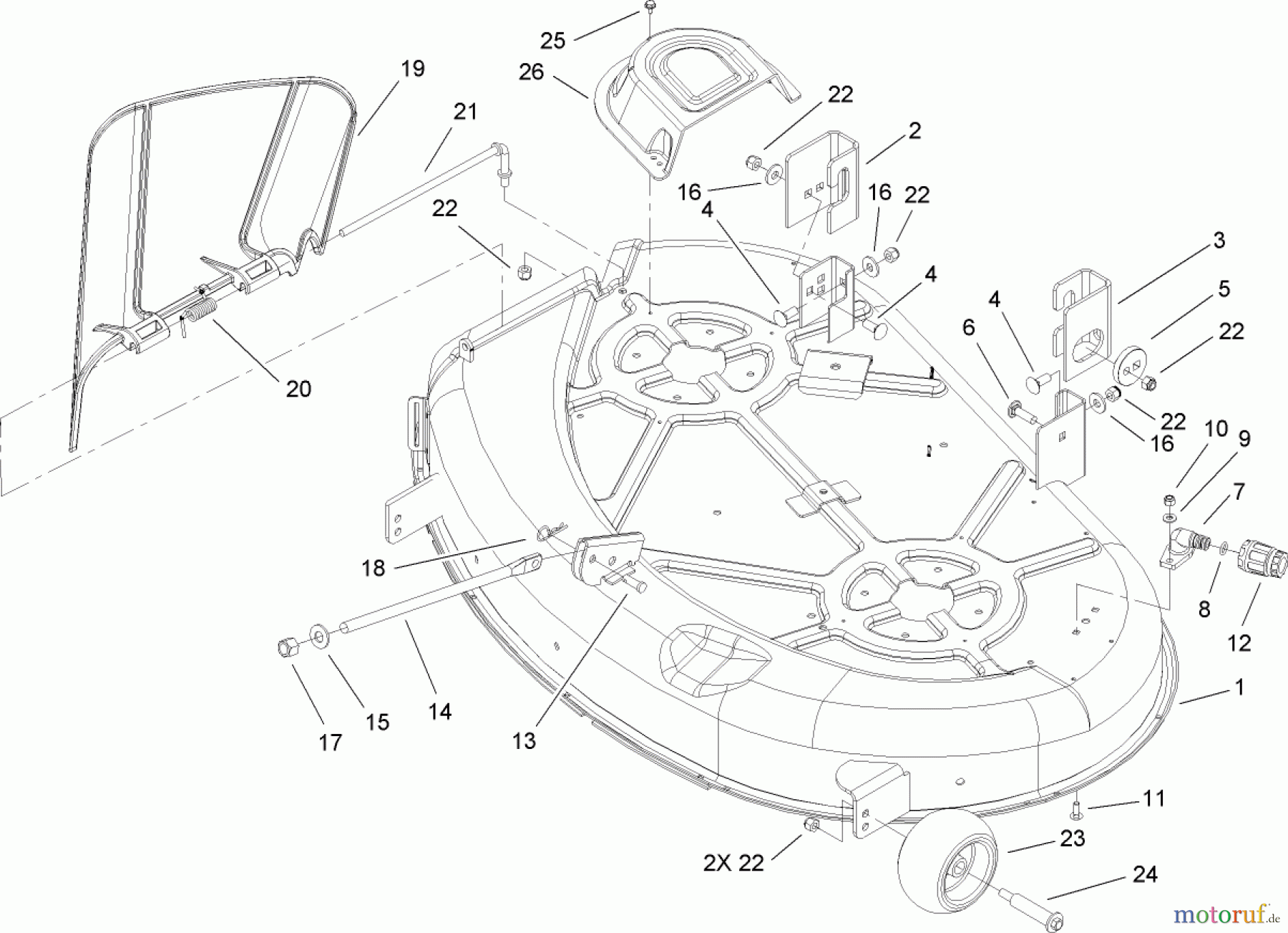  Toro Neu Mowers, Zero-Turn 74360 (Z4200) - Toro TimeCutter Z4200 Riding Mower, 2008 (280000001-280999999) 42 INCH DECK ASSEMBLY