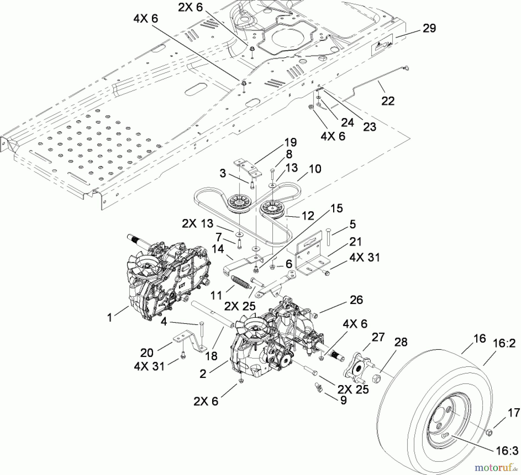  Toro Neu Mowers, Zero-Turn 74360 (Z4200) - Toro TimeCutter Z4200 Riding Mower, 2008 (280000001-280999999) HYDRO DRIVE ASSEMBLY