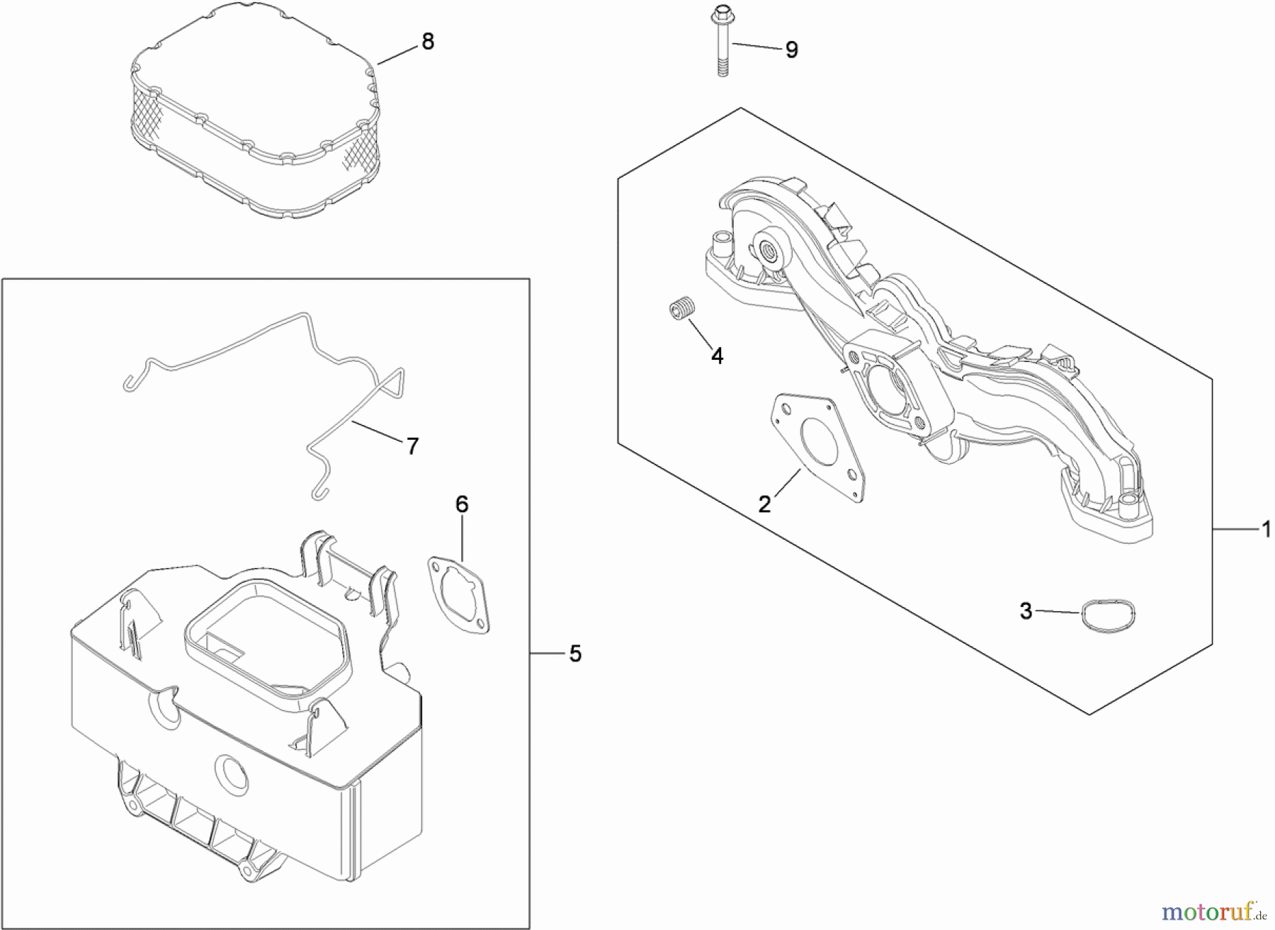  Toro Neu Mowers, Zero-Turn 74373 (Z5030) - Toro TimeCutter Z5030 Riding Mower, 2009 (290004013-290999999) AIR INTAKE AND FILTRATION ASSEMBLY KOHLER SV720-0039