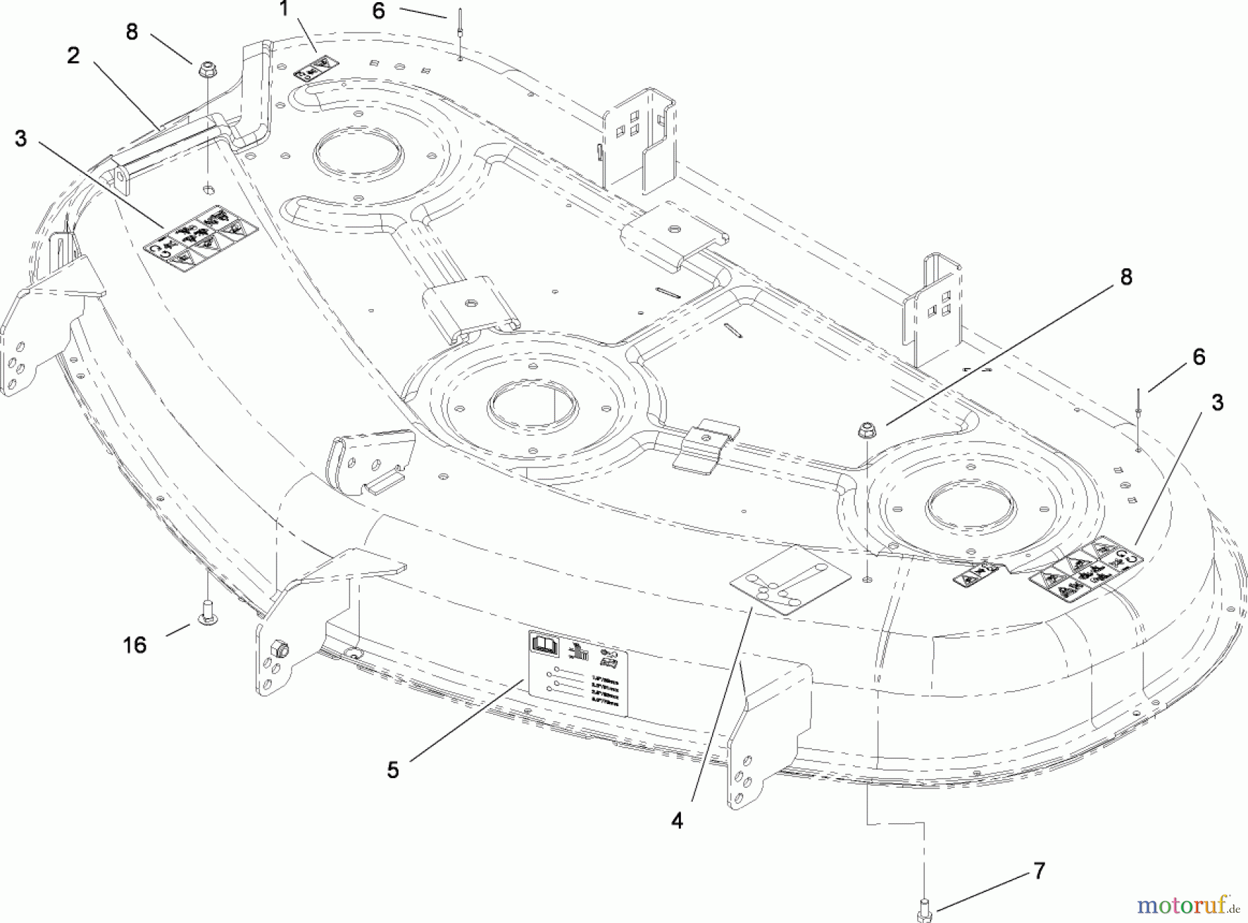  Toro Neu Mowers, Zero-Turn 74375 (Z5060) - Toro TimeCutter Z5060 Riding Mower, 2008 (280000001-280999999) 50 INCH DECK DECAL ASSEMBLY NO. 112-9798