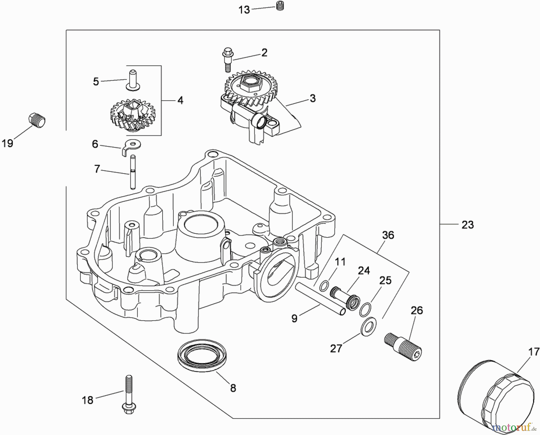 Toro Neu Mowers, Zero-Turn 74375 (Z5060) - Toro TimeCutter Z5060 Riding Mower, 2009 (290000001-290000199) OIL PAN AND LUBRICATION ASSEMBLY KOHLER SV730-0029