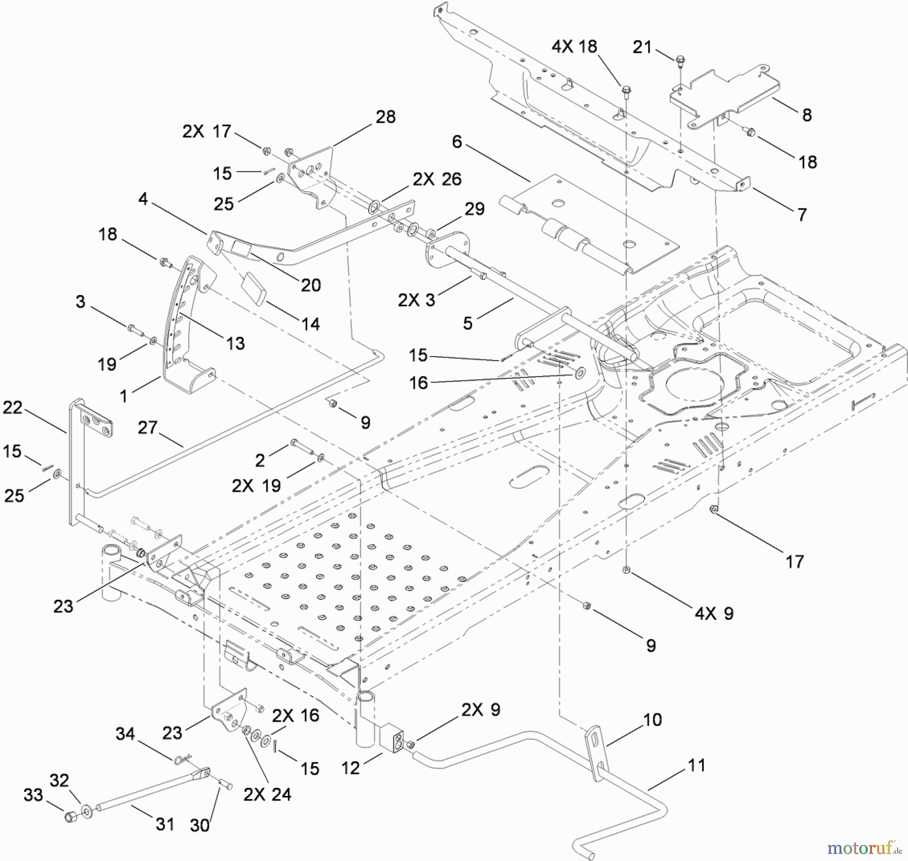  Toro Neu Mowers, Zero-Turn 74375 (Z5060) - Toro TimeCutter Z5060 Riding Mower, 2010 (310000001-310999999) DECK LIFT ASSEMBLY