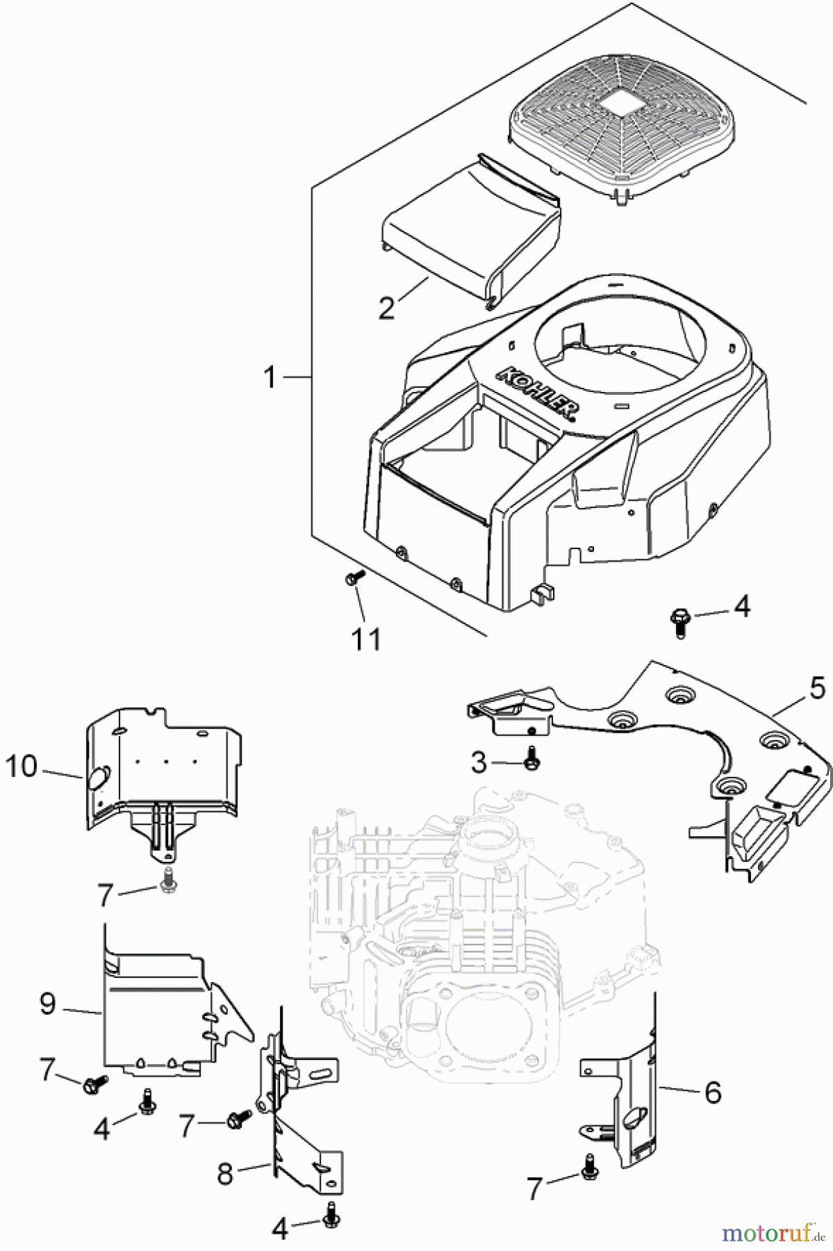 Toro Neu Mowers, Zero-Turn 74381 (Z4202) - Toro TimeCutter Z4202 Riding Mower, 2008 (280000001-280999999) BLOWER HOUSING ASSEMBLY KOHLER SV710-0027
