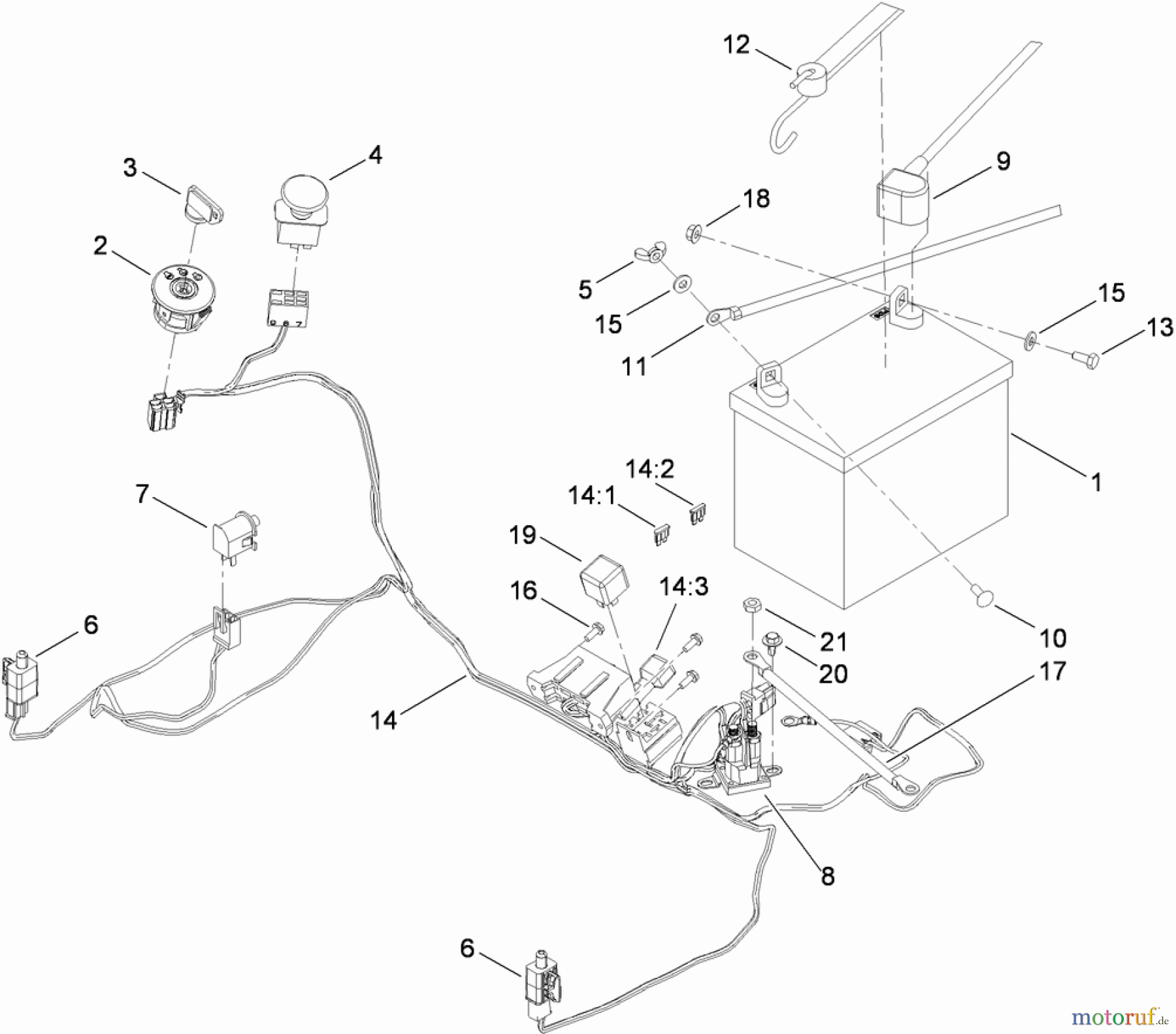  Toro Neu Mowers, Zero-Turn 74381 (Z4202) - Toro TimeCutter Z4202 Riding Mower, 2009 (290000001-290000210) ELECTRICAL ASSEMBLY