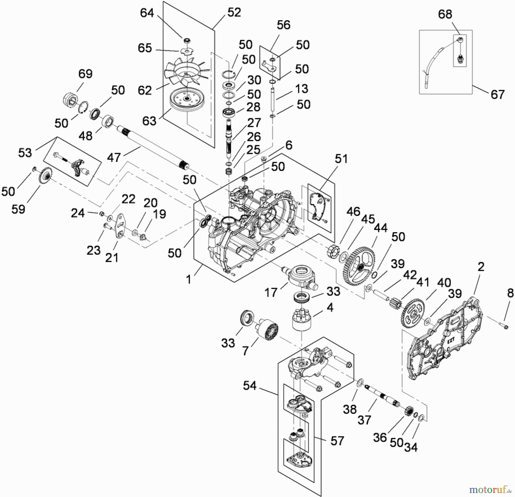  Toro Neu Mowers, Zero-Turn 74381 (Z4202) - Toro TimeCutter Z4202 Riding Mower, 2009 (290000001-290000210) RH HYDRO ASSEMBLY NO. 110-6771