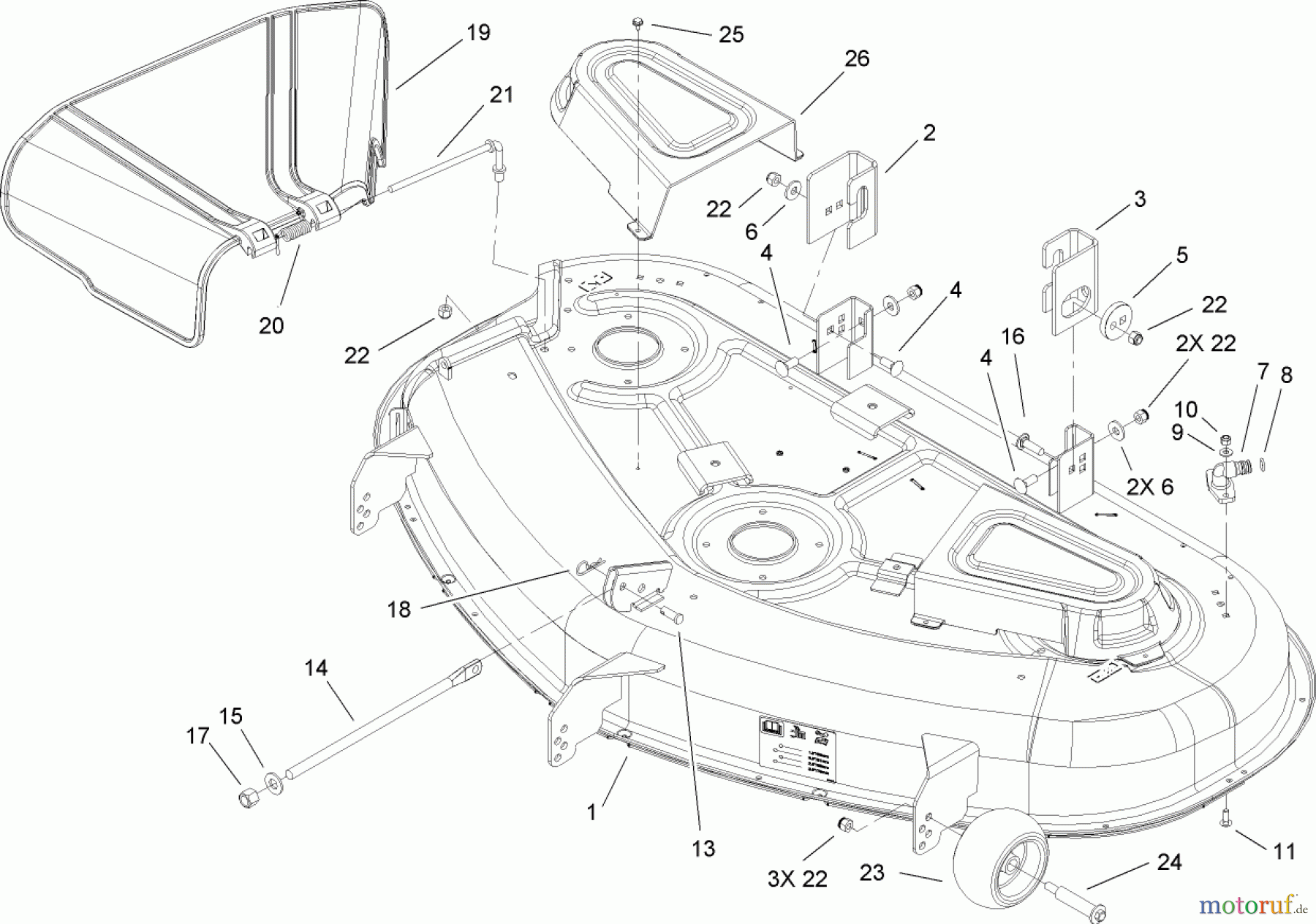  Toro Neu Mowers, Zero-Turn 74391 (Z5000) - Toro TimeCutter Z5000 Riding Mower, 2007 (270000001-270999999) 50 INCH DECK ASSEMBLY