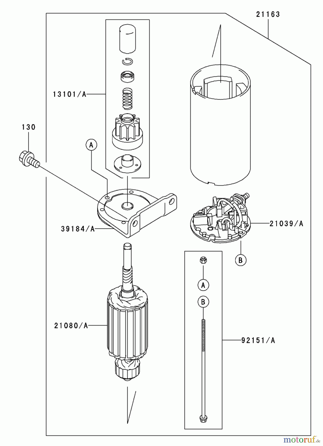 Toro Neu Mowers, Zero-Turn 74401 (17-44ZX) - Toro 17-44ZX TimeCutter ZX Riding Mower, 2004 (240000001-240999999) STARTER ASSEMBLY KAWASAKI FH500V-BS36