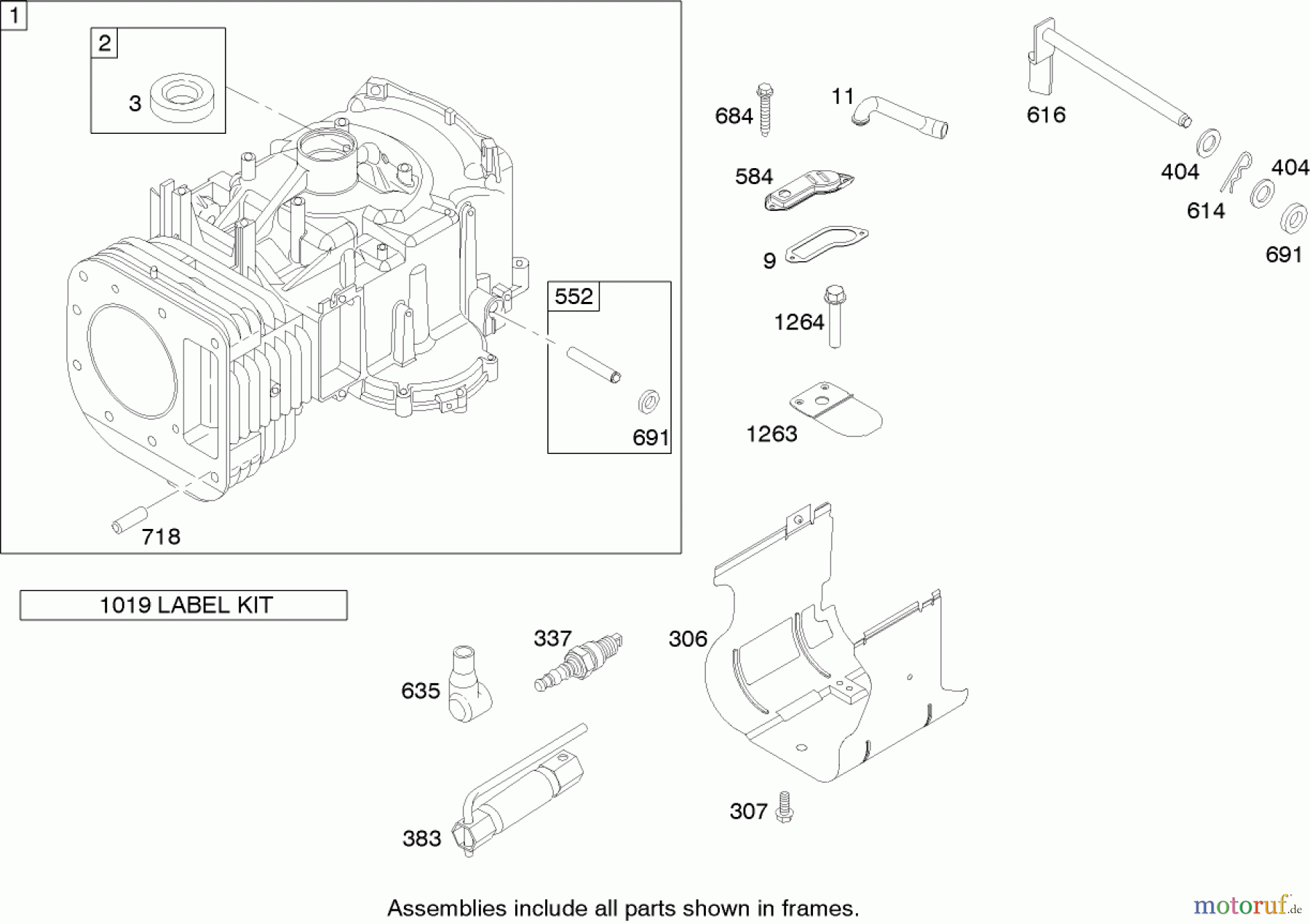  Toro Neu Mowers, Zero-Turn 74402 (Z380) - Toro TimeCutter Z380 Riding Mower, 2006 (260000001-260999999) CYLINDER ASSEMBLY BRIGGS AND STRATTON 280H07-0166-E1