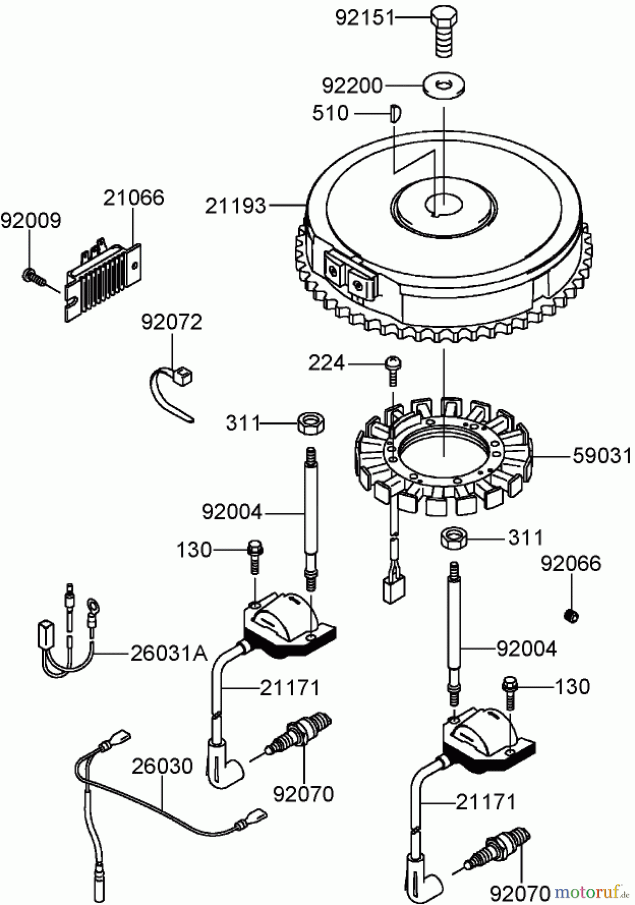  Toro Neu Mowers, Zero-Turn 74406 (ZX440) - Toro TimeCutter ZX440 Riding Mower, 2006 (260000001-260000240) ELECTRIC EQUIPMENT ASSEMBLY KAWASAKI FH541V-BS50-R