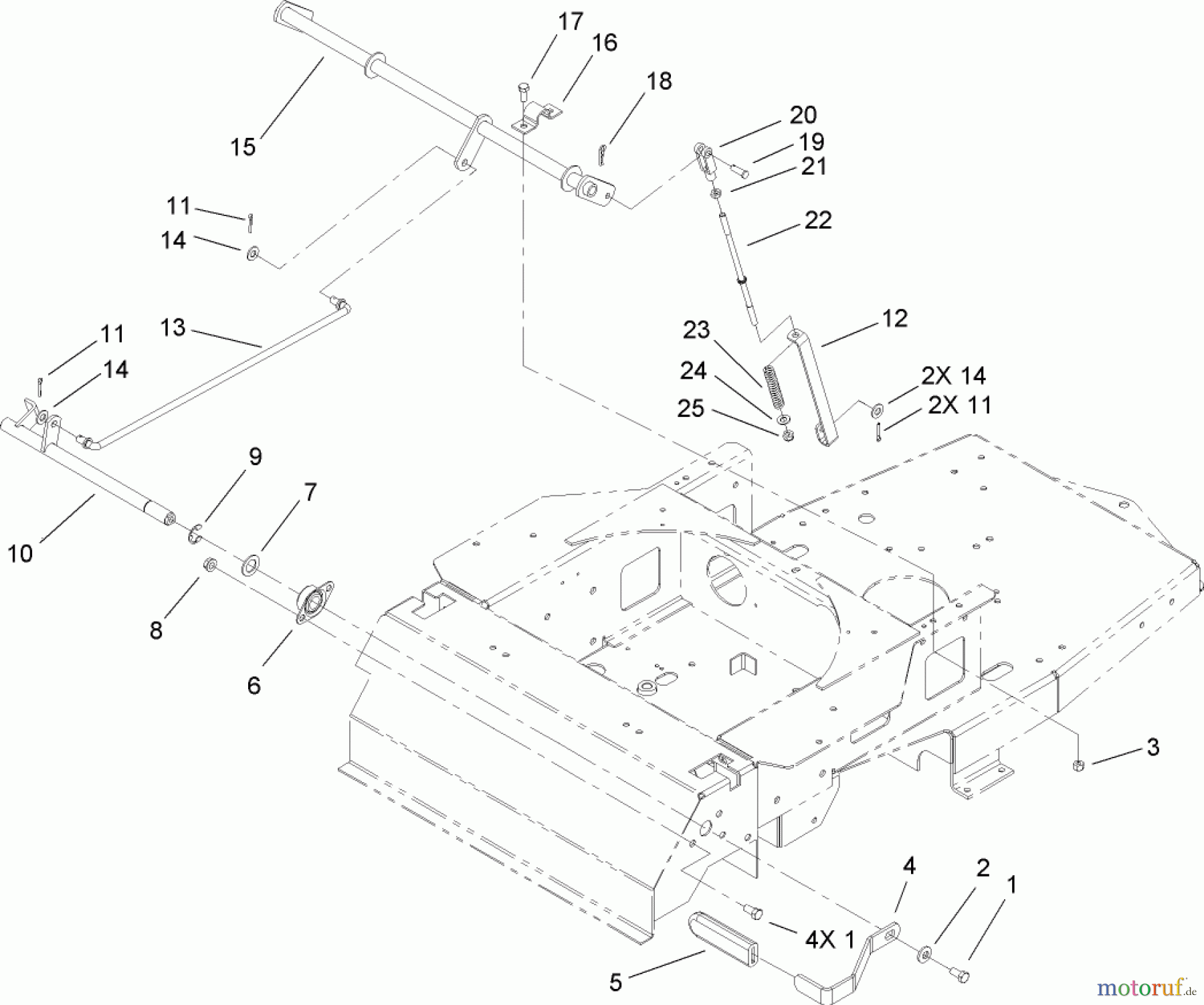 Toro Neu Mowers, Zero-Turn 74406 (ZX440) - Toro TimeCutter ZX440 Riding Mower, 2006 (260000241-260999999) PARKING BRAKE ASSEMBLY