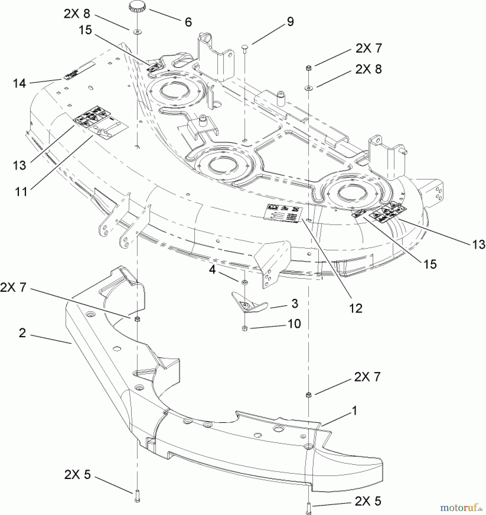  Toro Neu Mowers, Zero-Turn 74406 (ZX440) - Toro TimeCutter ZX440 Riding Mower, 2007 (270000001-270999999) 44IN RECYCLER AND DECAL ASSEMBLY